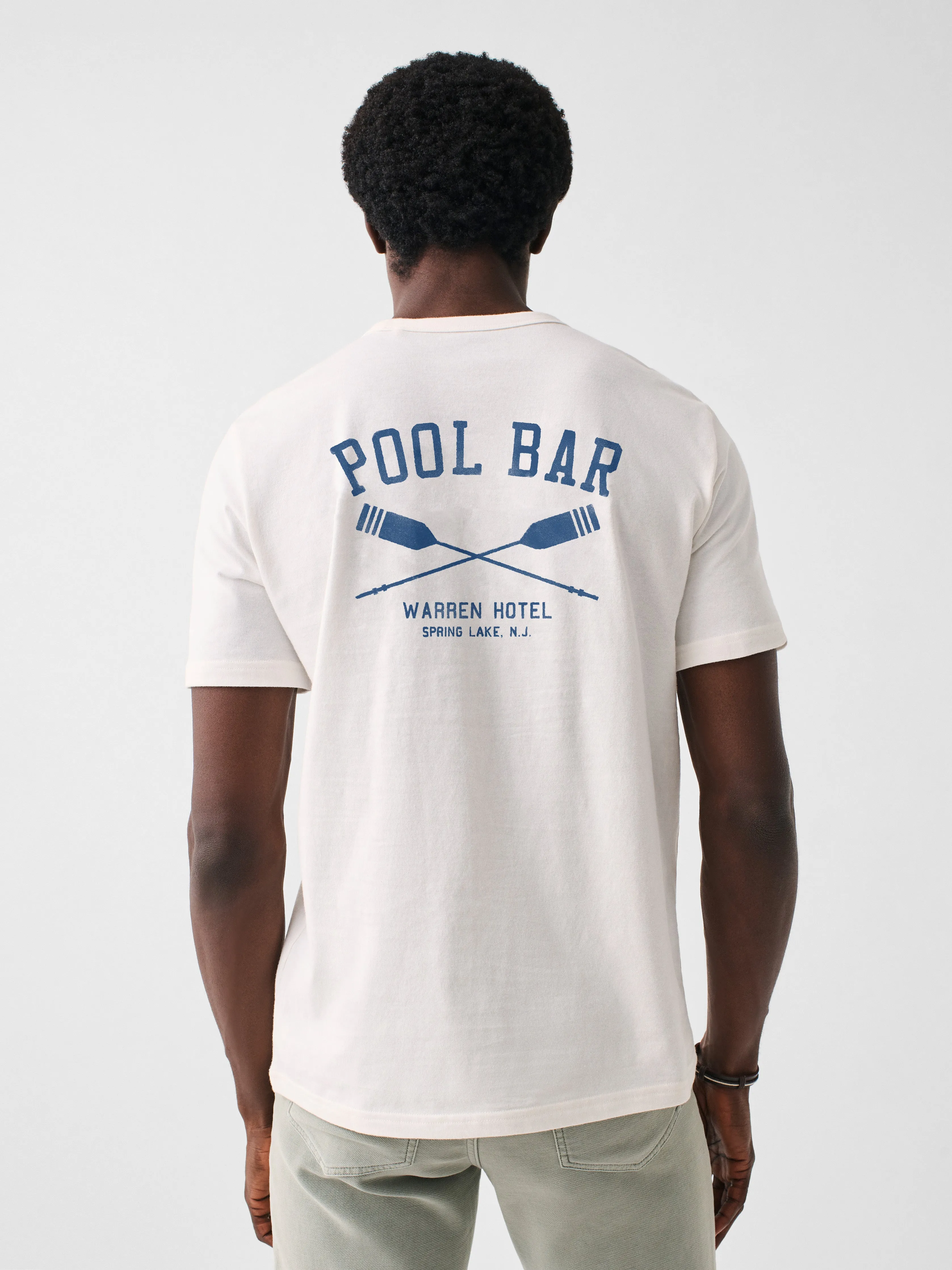 Spring Lake Short-Sleeve Crew Pool Bar T-Shirt - White sold by Faherty