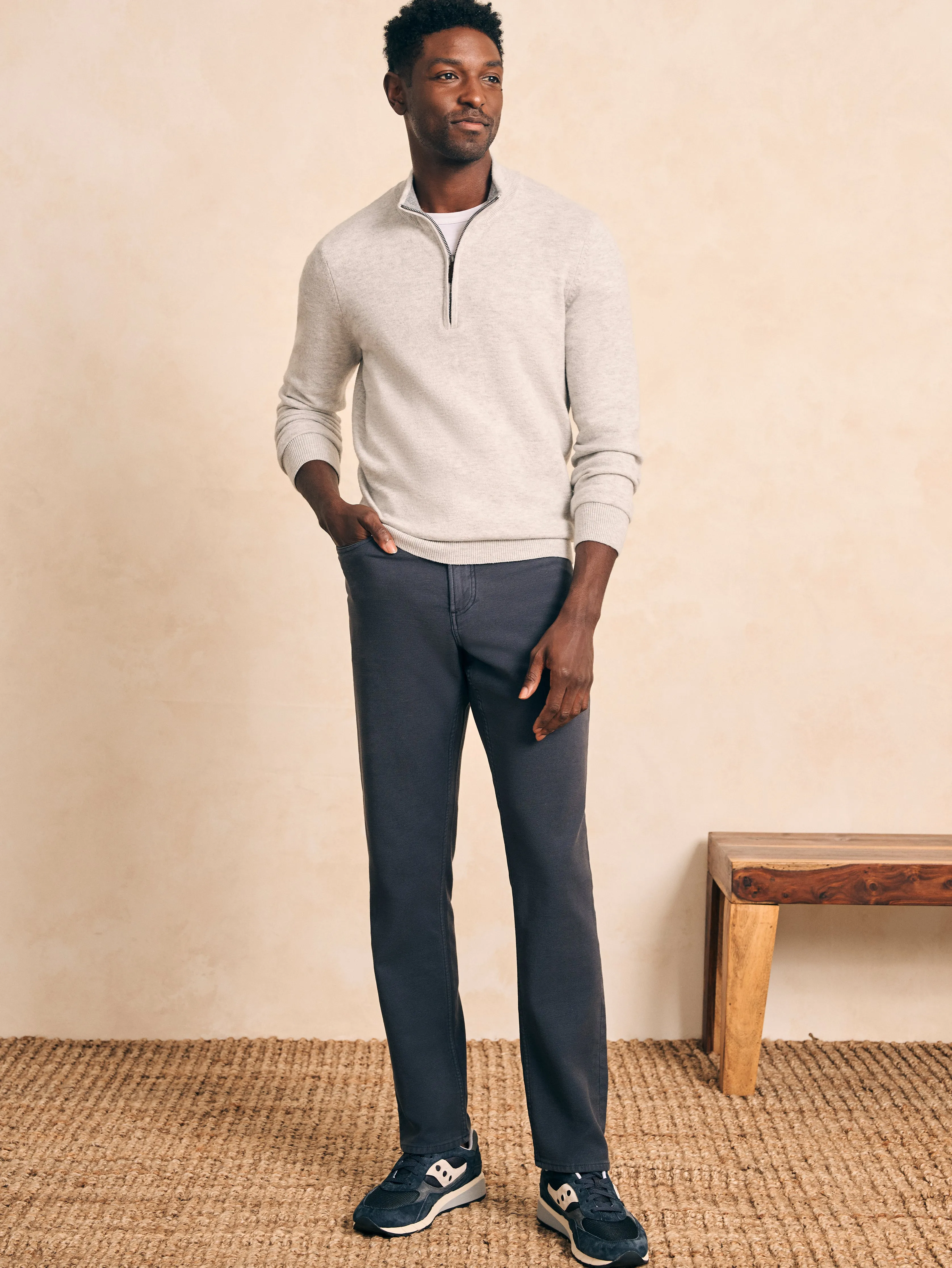 Stretch Terry 5-Pocket Athletic Fit Pant (34" Inseam) - Navy sold by Faherty product image thumbnail 2