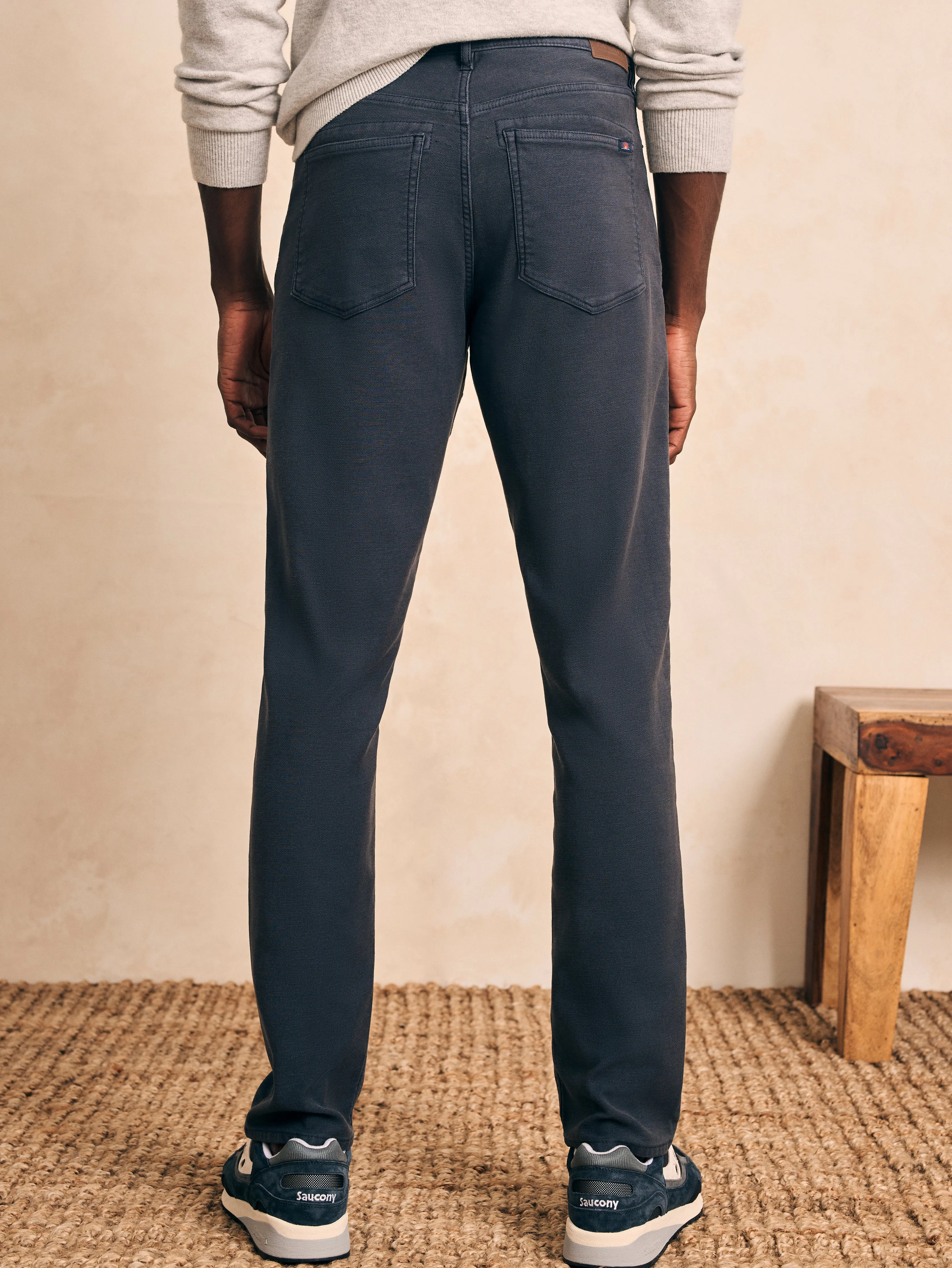 Stretch Terry 5-Pocket Athletic Fit Pant (34" Inseam) - Navy sold by Faherty product image thumbnail 5