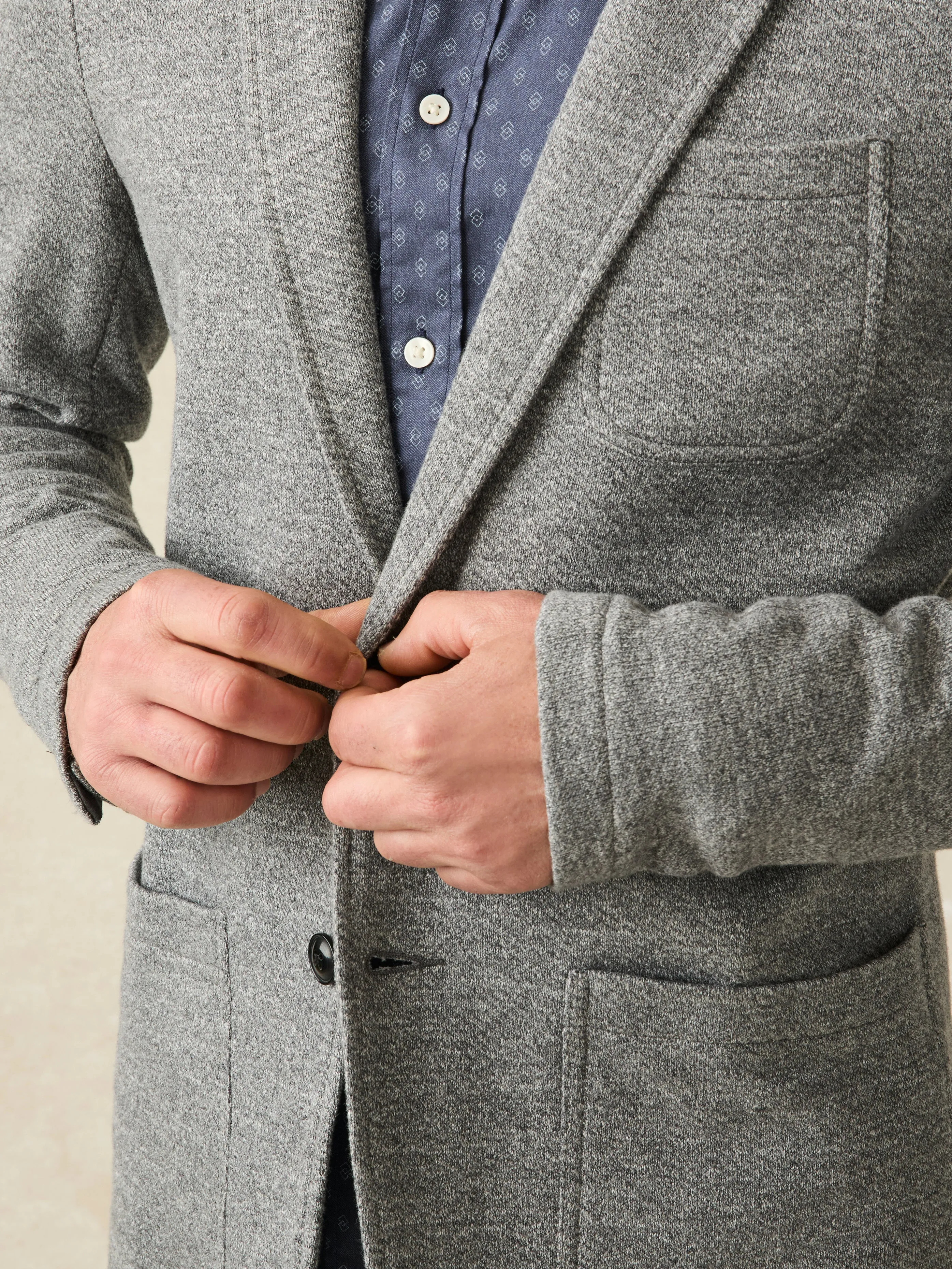 Inlet Knit Blazer (Tall) - Medium Grey Melange sold by Faherty product image thumbnail 4