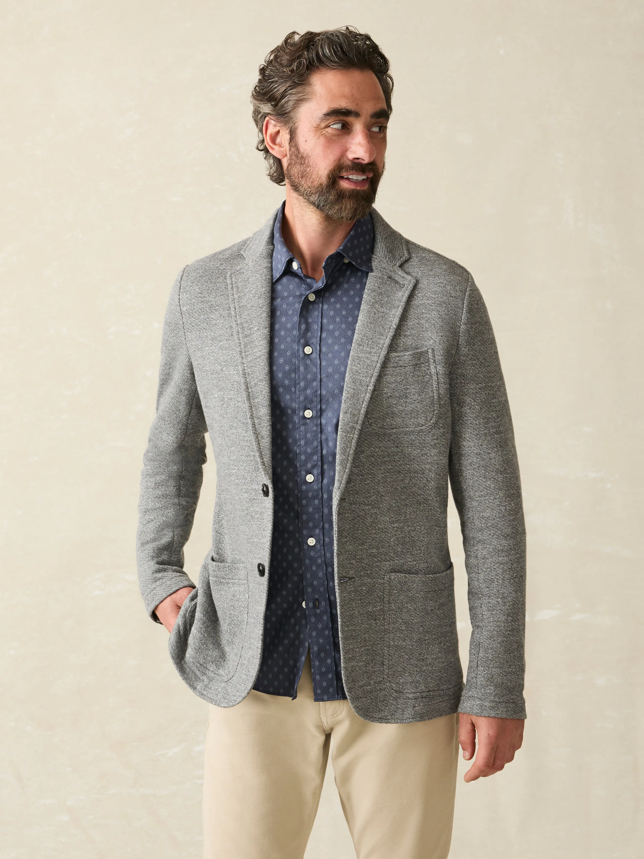 Inlet Knit Blazer (Tall) - Medium Grey Melange sold by Faherty product image thumbnail 2