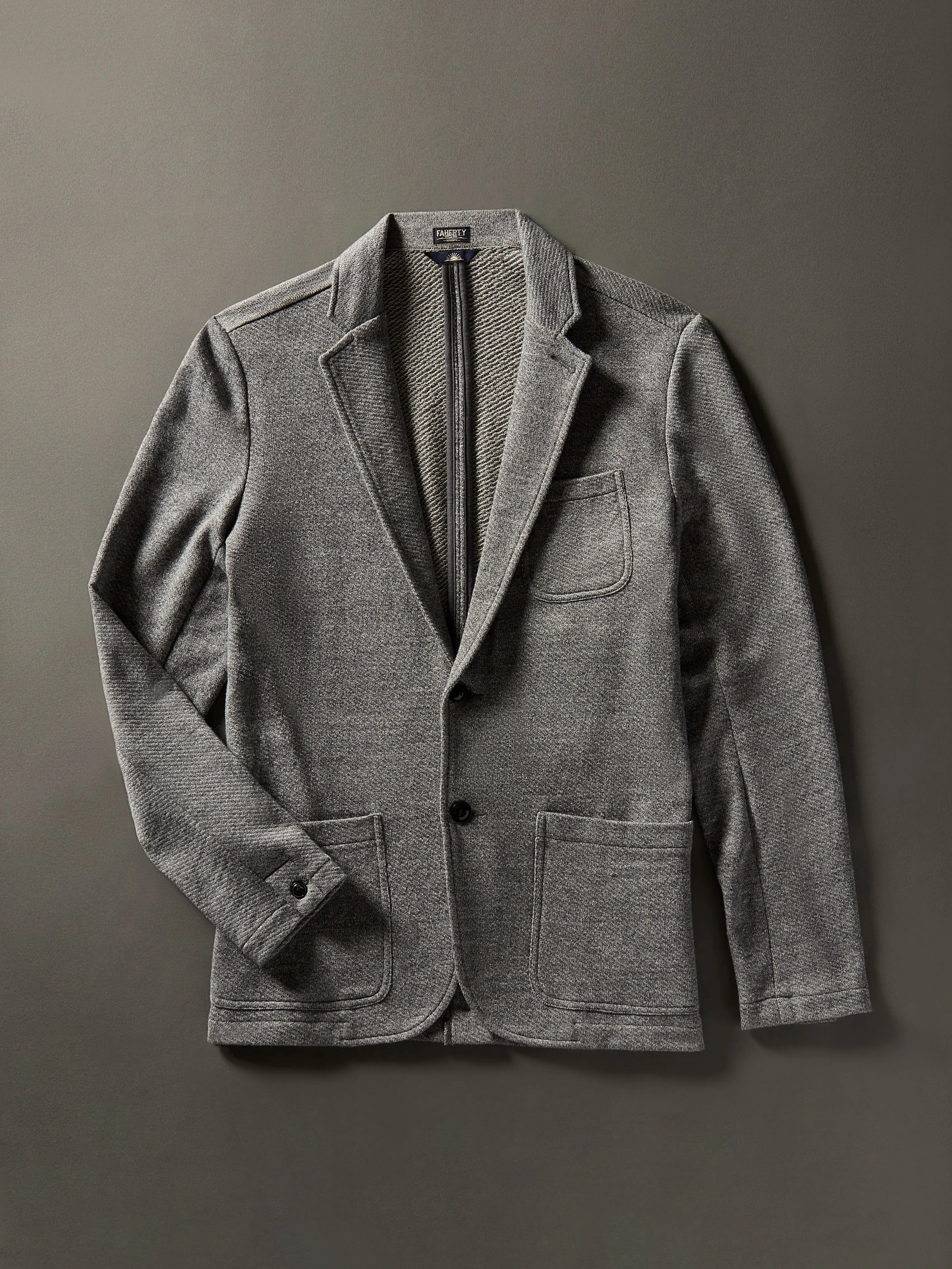 Inlet Knit Blazer (Tall) - Medium Grey Melange sold by Faherty