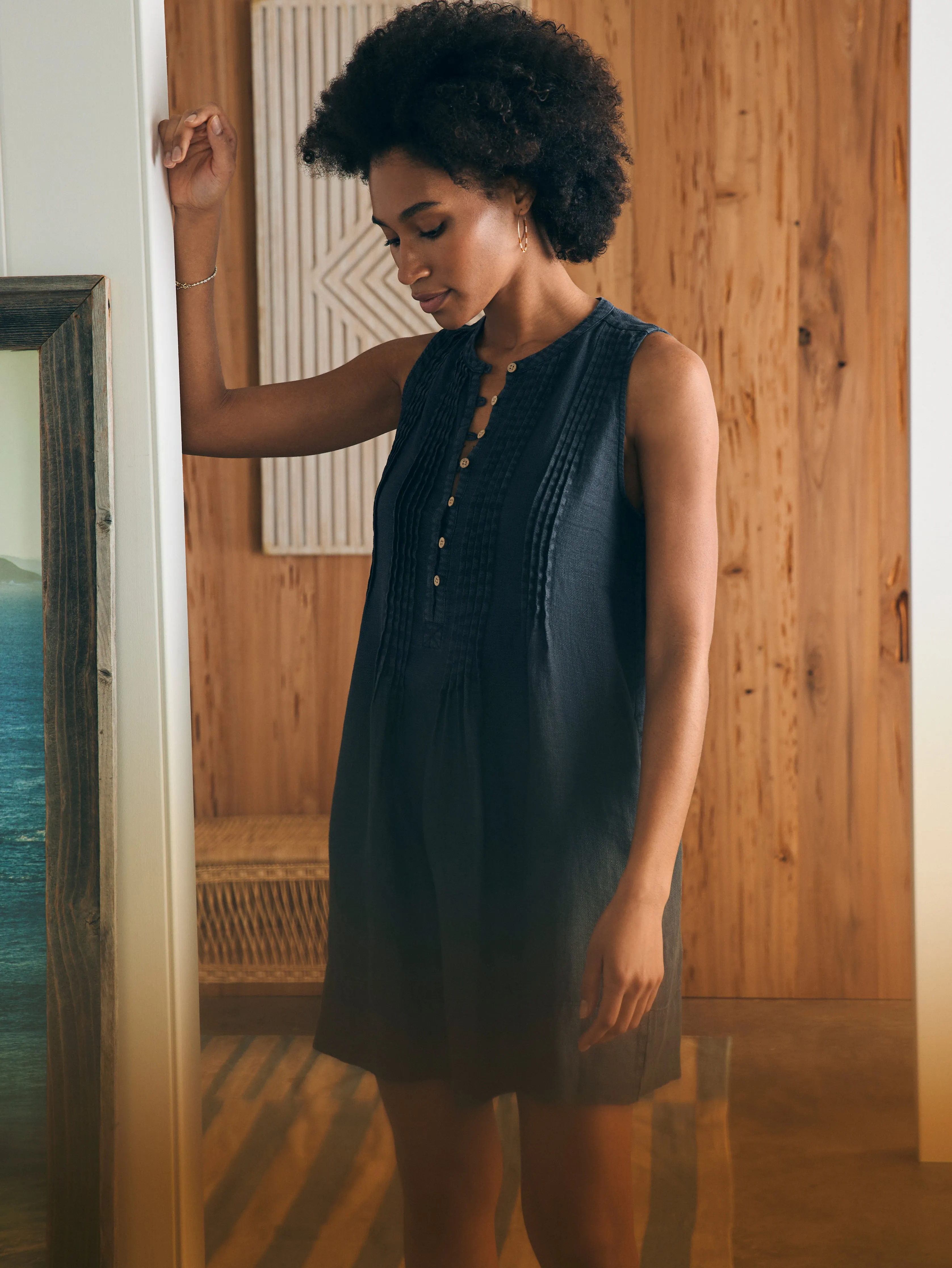 Isha Basketweave Dress - Washed Black sold by Faherty product image thumbnail 3