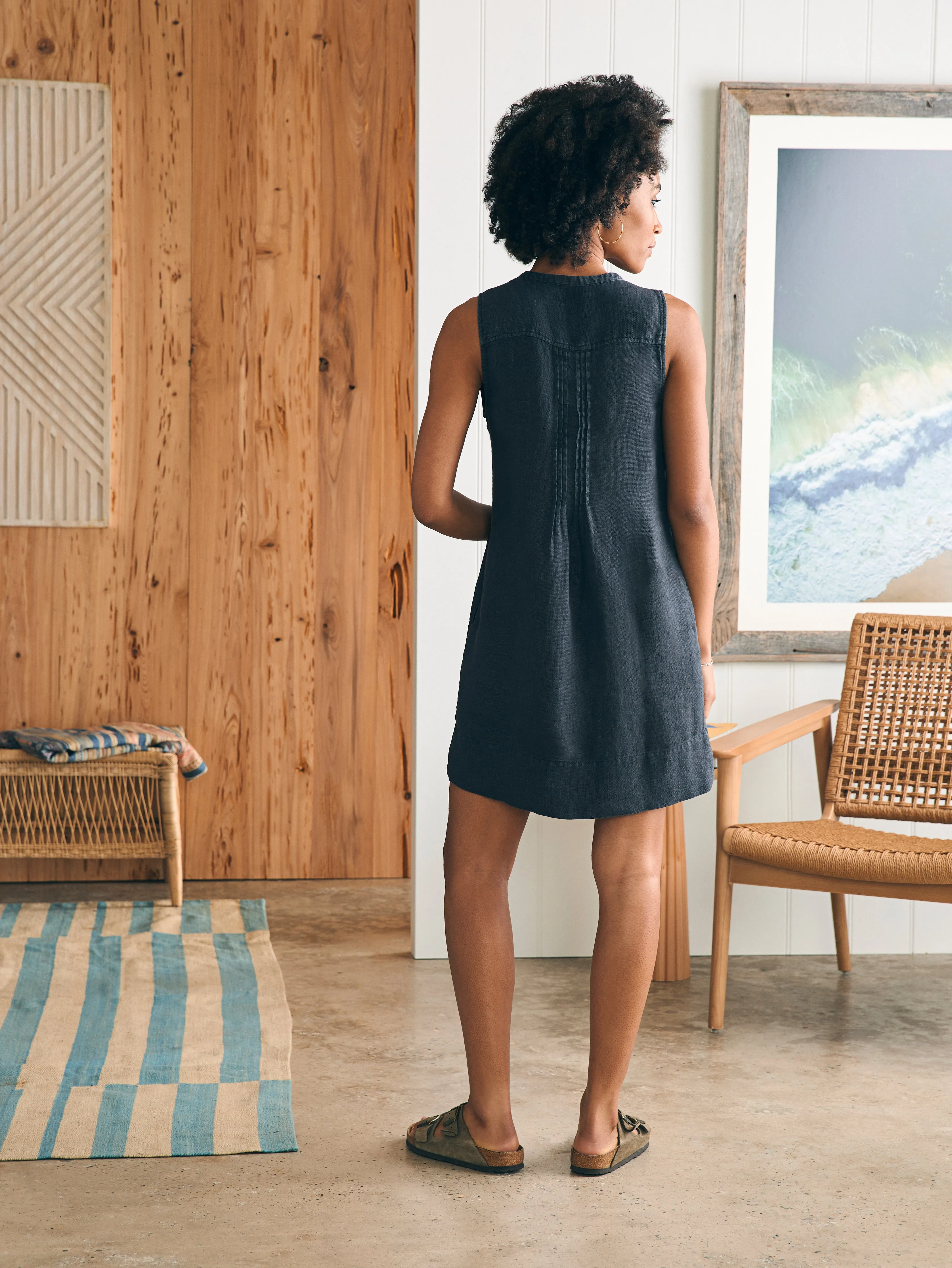 Isha Basketweave Dress - Washed Black sold by Faherty product image thumbnail 5