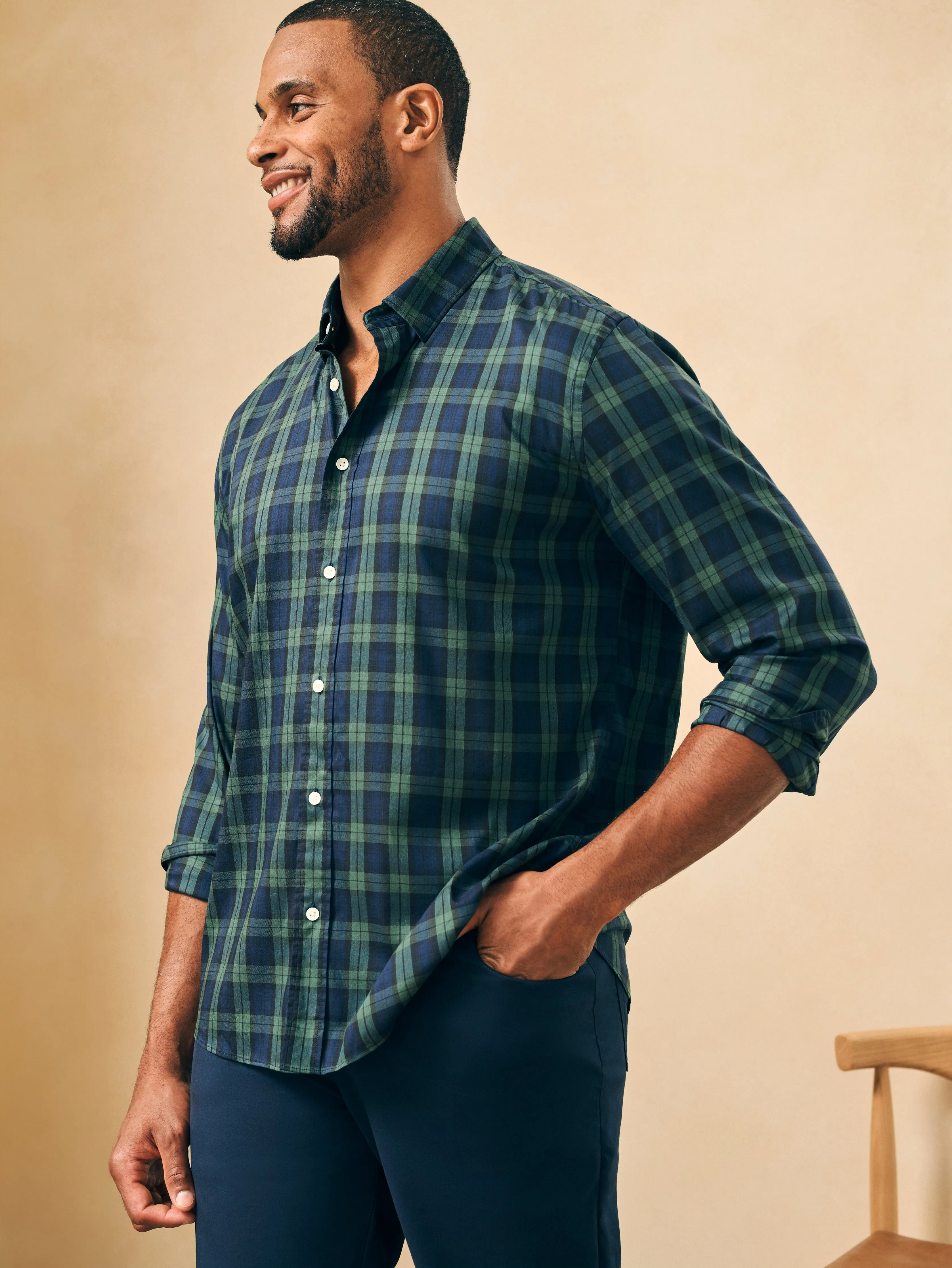 Movement™ Shirt - Blackwatch Plaid sold by Faherty product image thumbnail 5