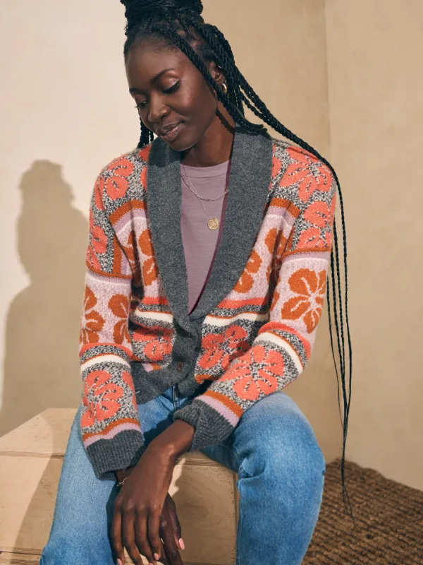 Topanga Canyon Cardigan - Sunset Shell Jacquard sold by Faherty