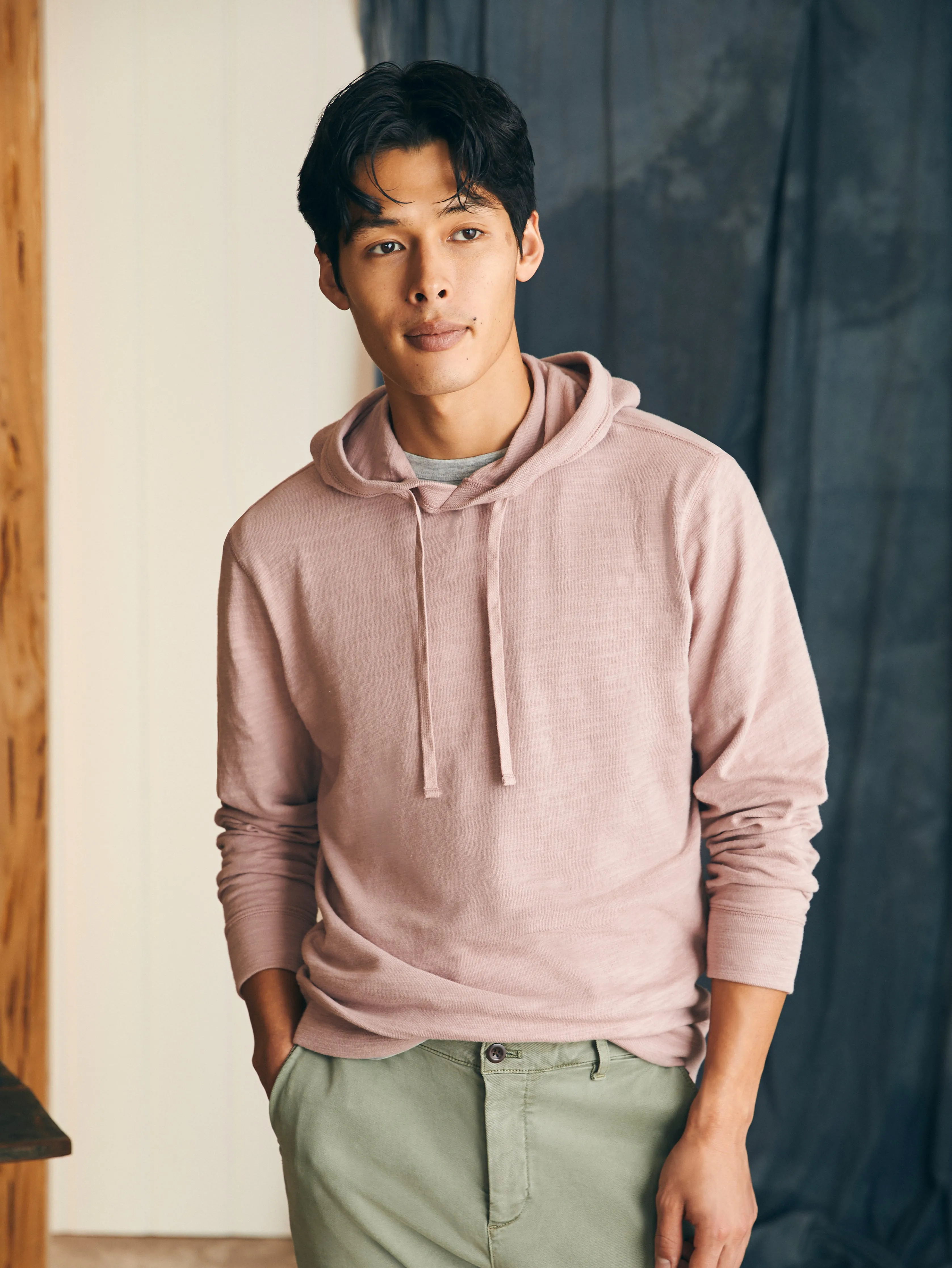 Sunwashed Slub Hoodie - Spring Quartz sold by Faherty