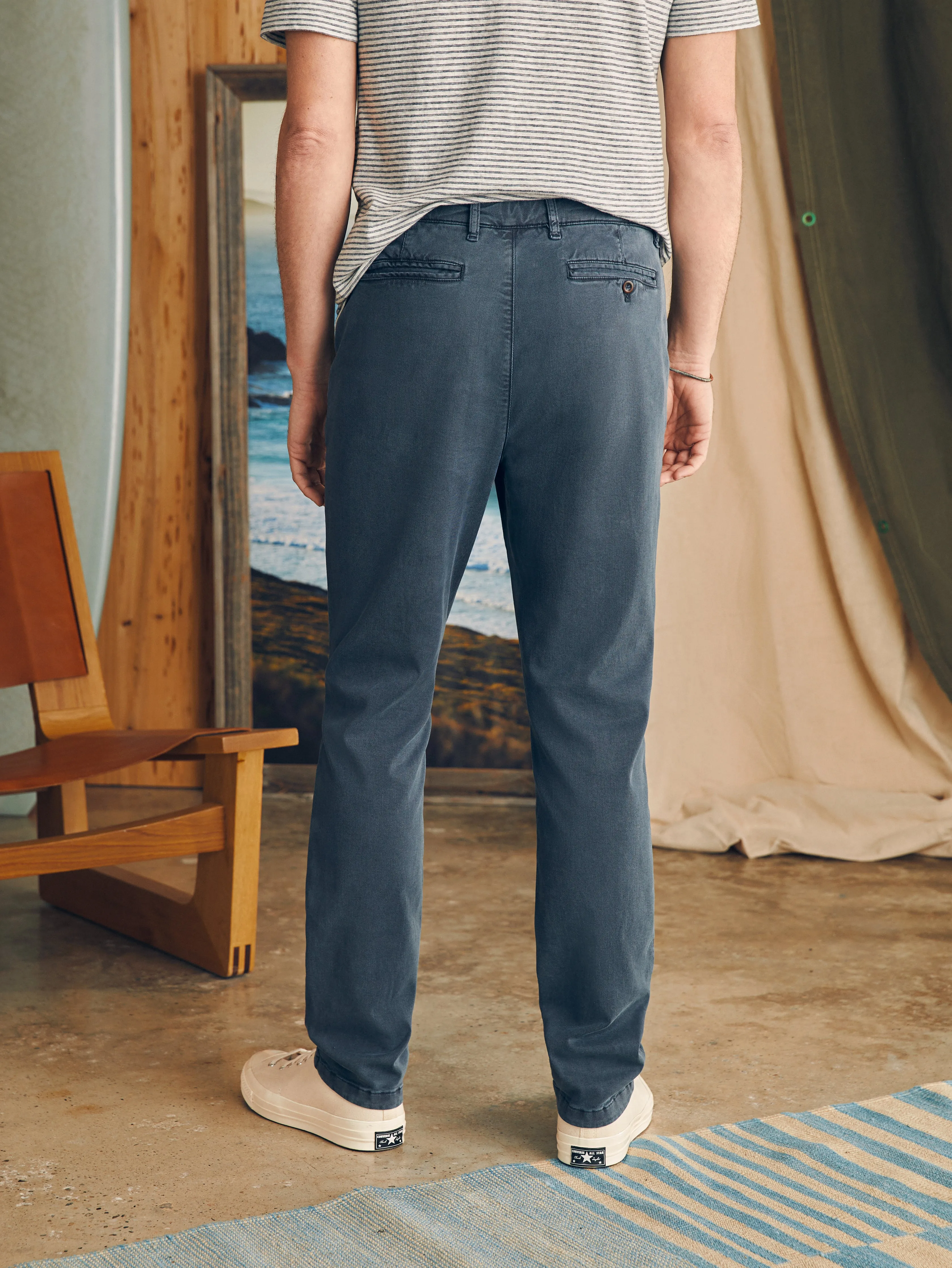 Coastline Stretch Chino (30" Inseam) - Blue Nights sold by Faherty product image thumbnail 5