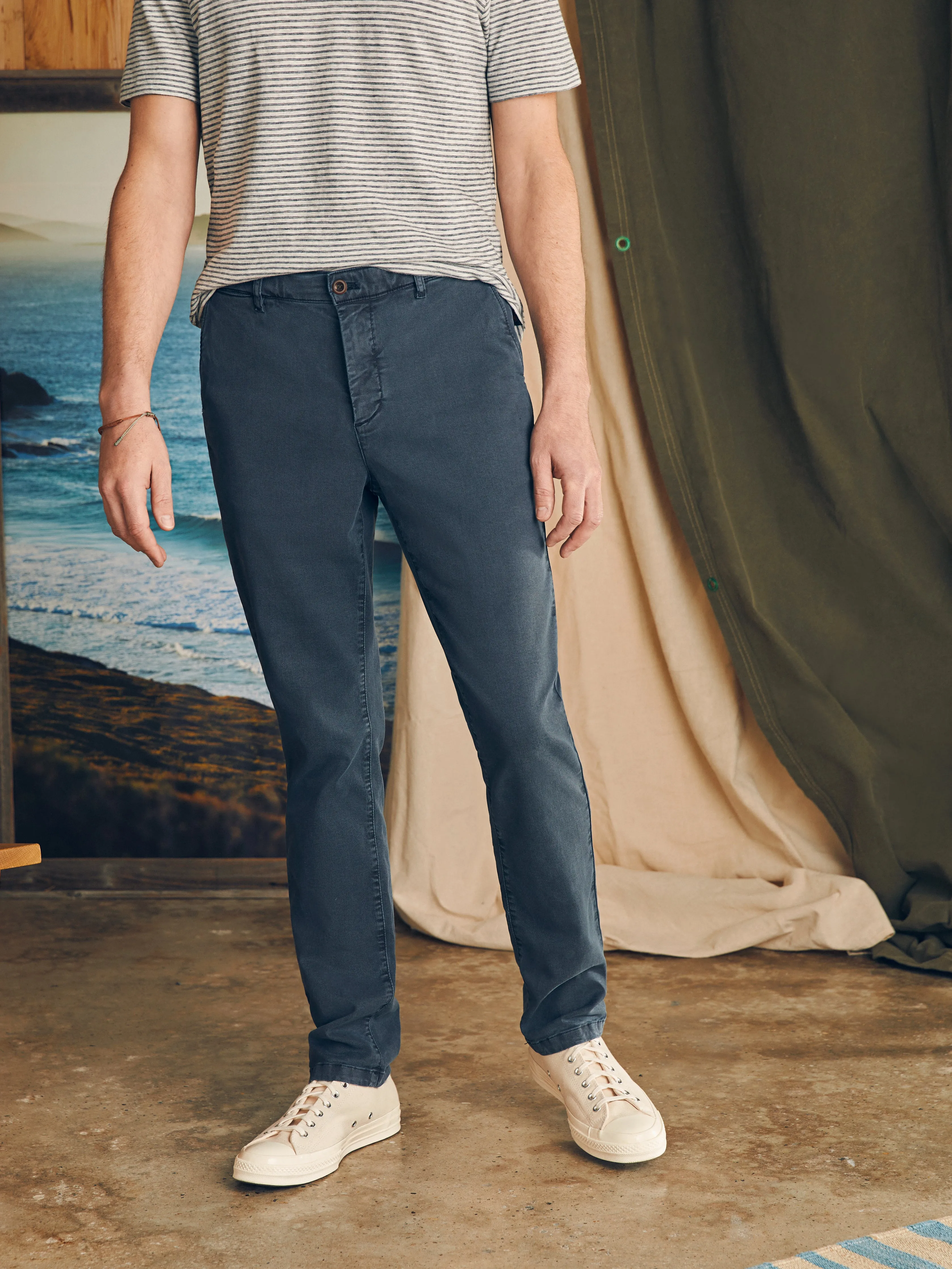 Coastline Stretch Chino (30" Inseam) - Blue Nights sold by Faherty