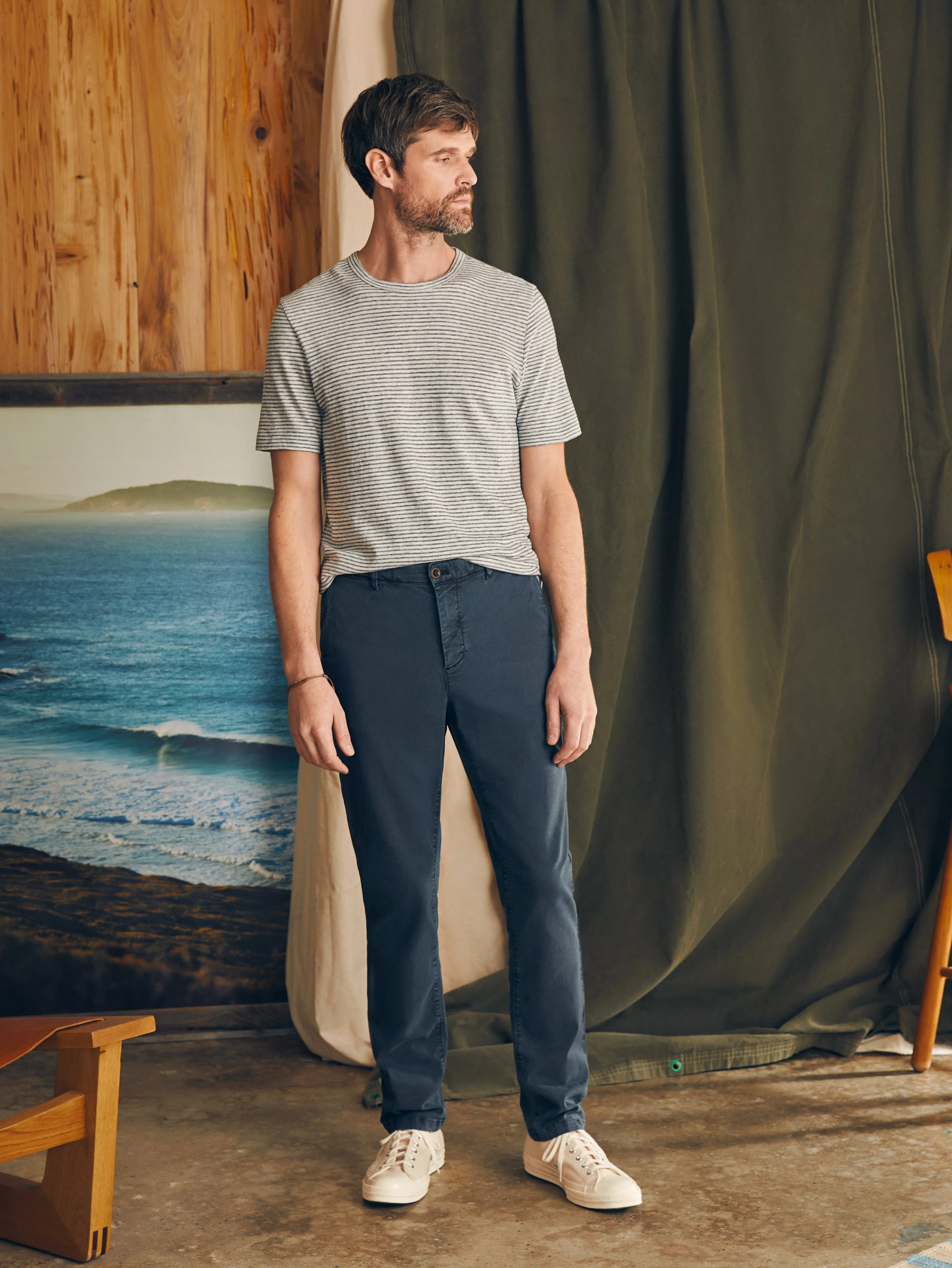 Coastline Stretch Chino (30" Inseam) - Blue Nights sold by Faherty product image thumbnail 2