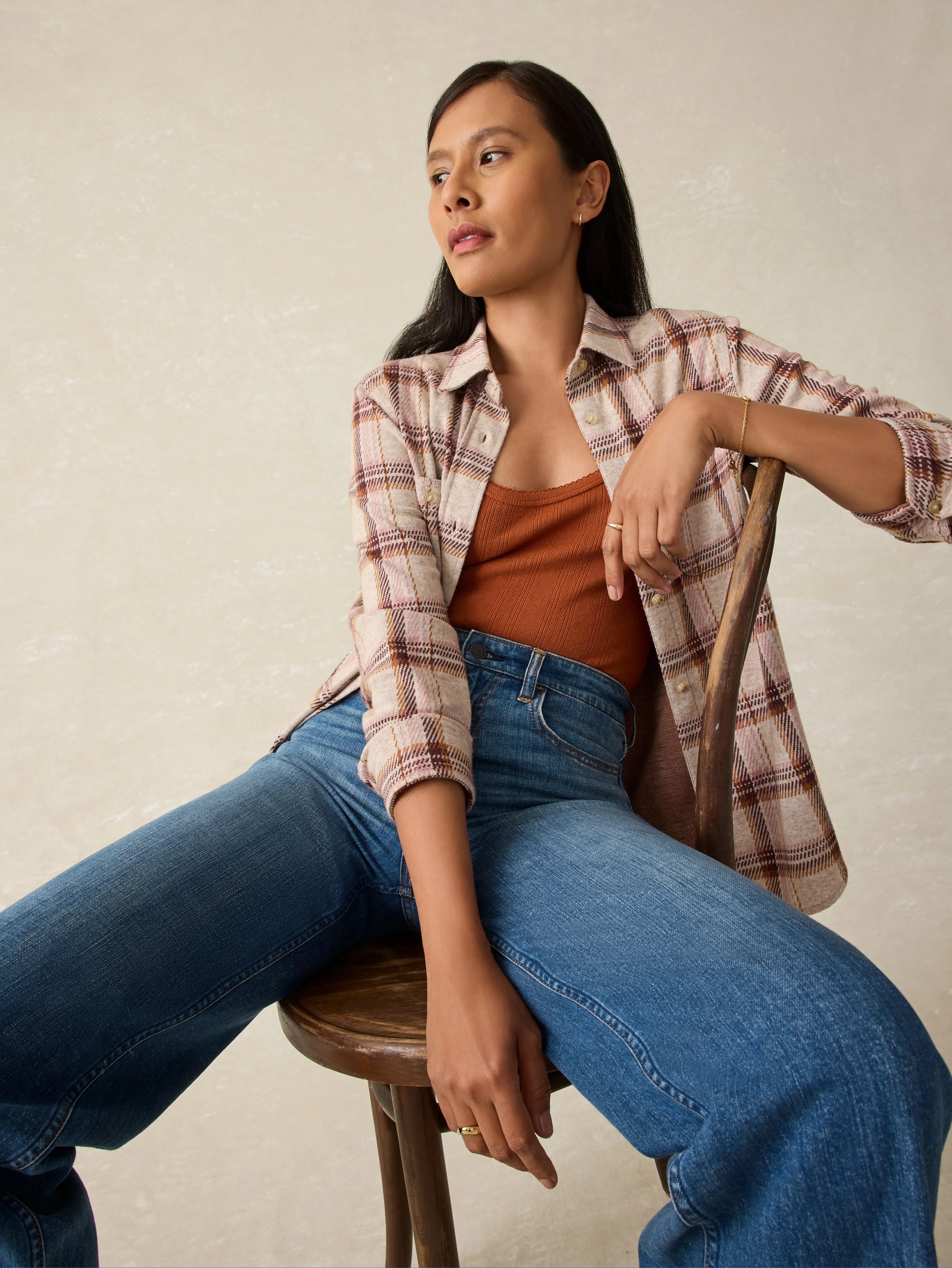 Pacific Pointelle Tank - Gingerbread sold by Faherty product image thumbnail 3