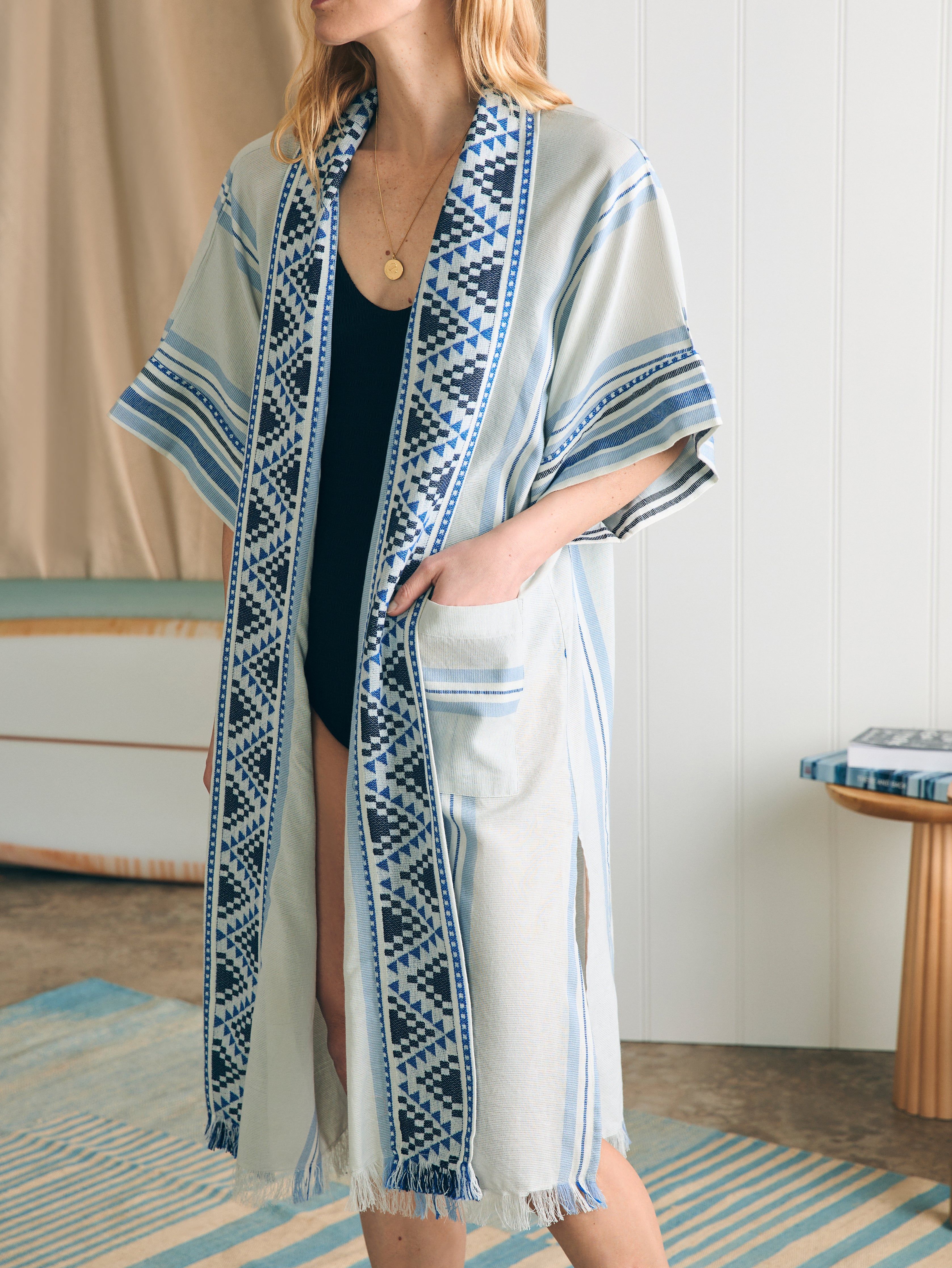 B.YELLOWTAIL Beach Duster - Blue sold by Faherty product image thumbnail 5
