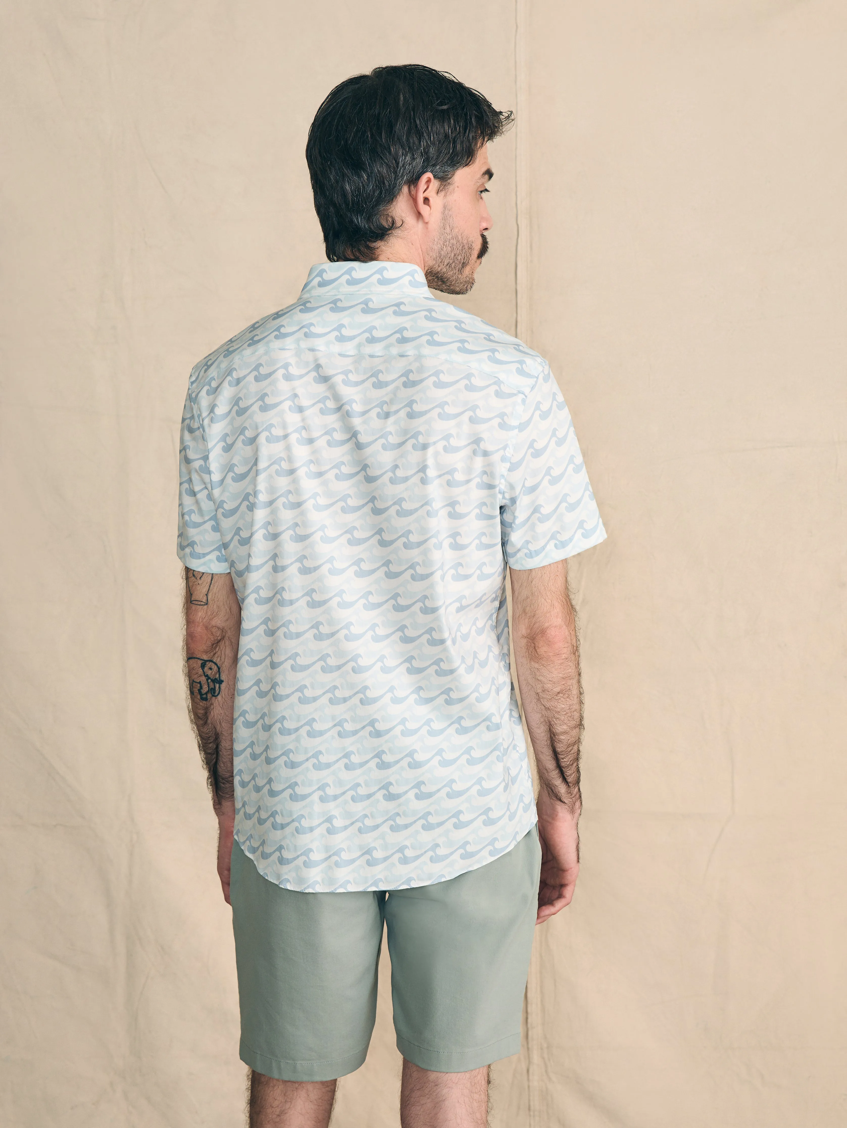 Movement™ Short-Sleeve Shirt - Ivory Endless Peaks sold by Faherty product image thumbnail 5