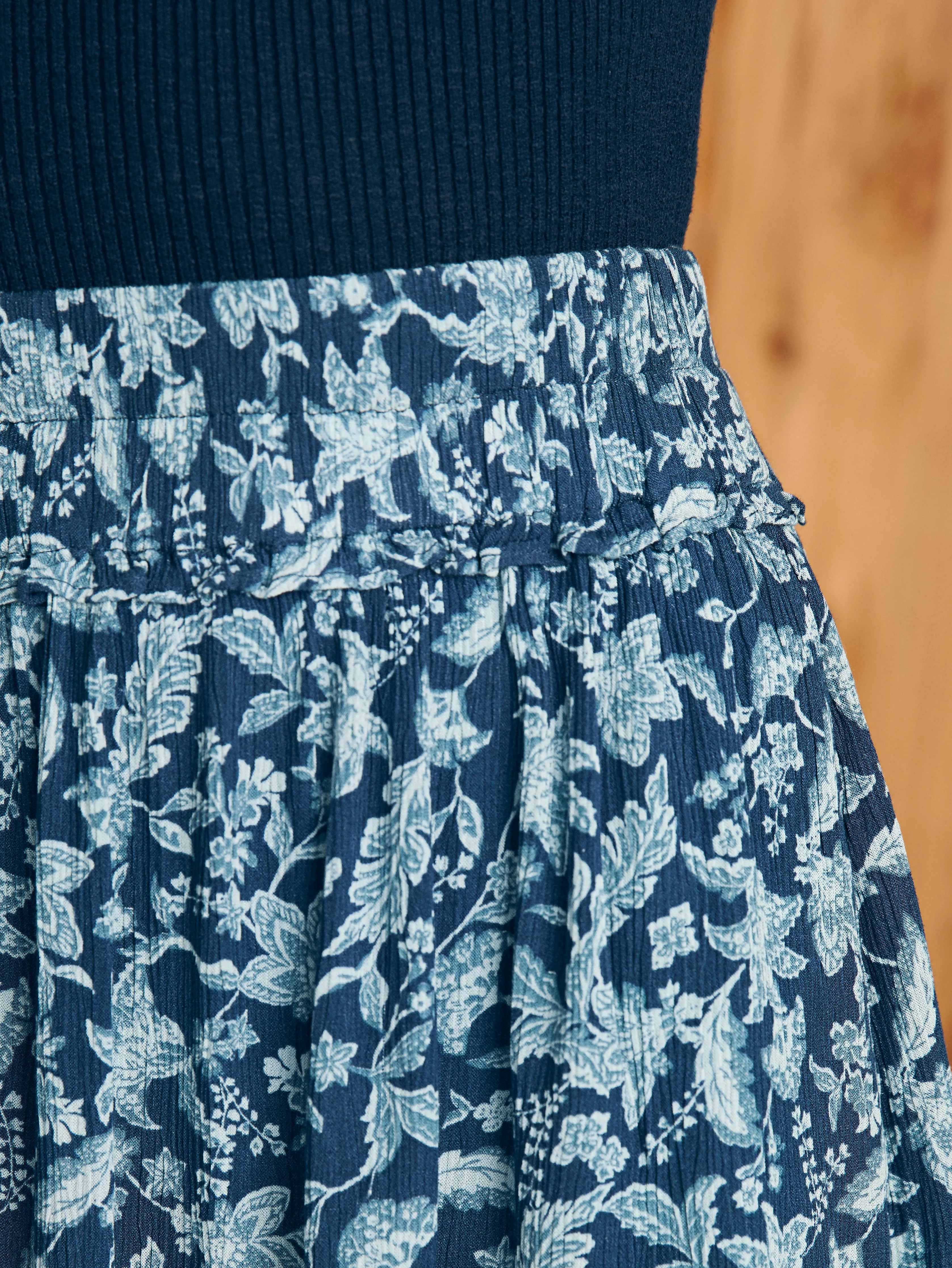 Eliza Mini Skirt - Blue Esna Floral sold by Faherty product image thumbnail 2
