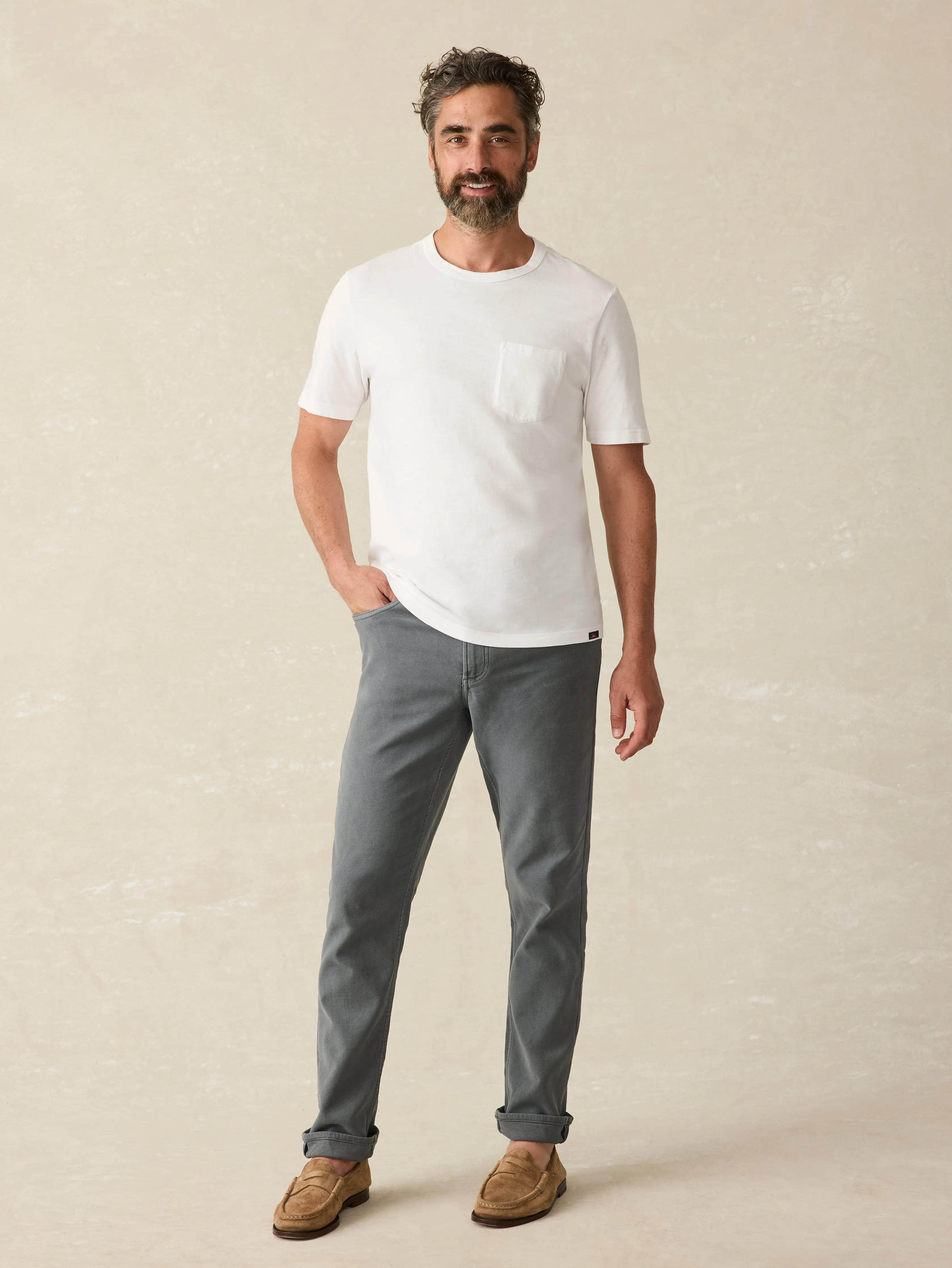 Sunwashed Pocket Tee - White sold by Faherty product image thumbnail 4