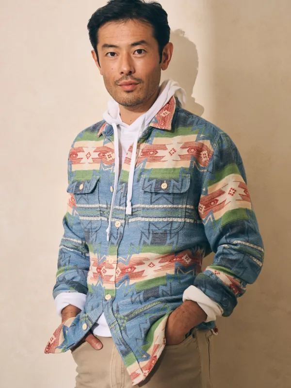 Doug Good Feather Canyon Overshirt - Cobalt Star Nation sold by Faherty