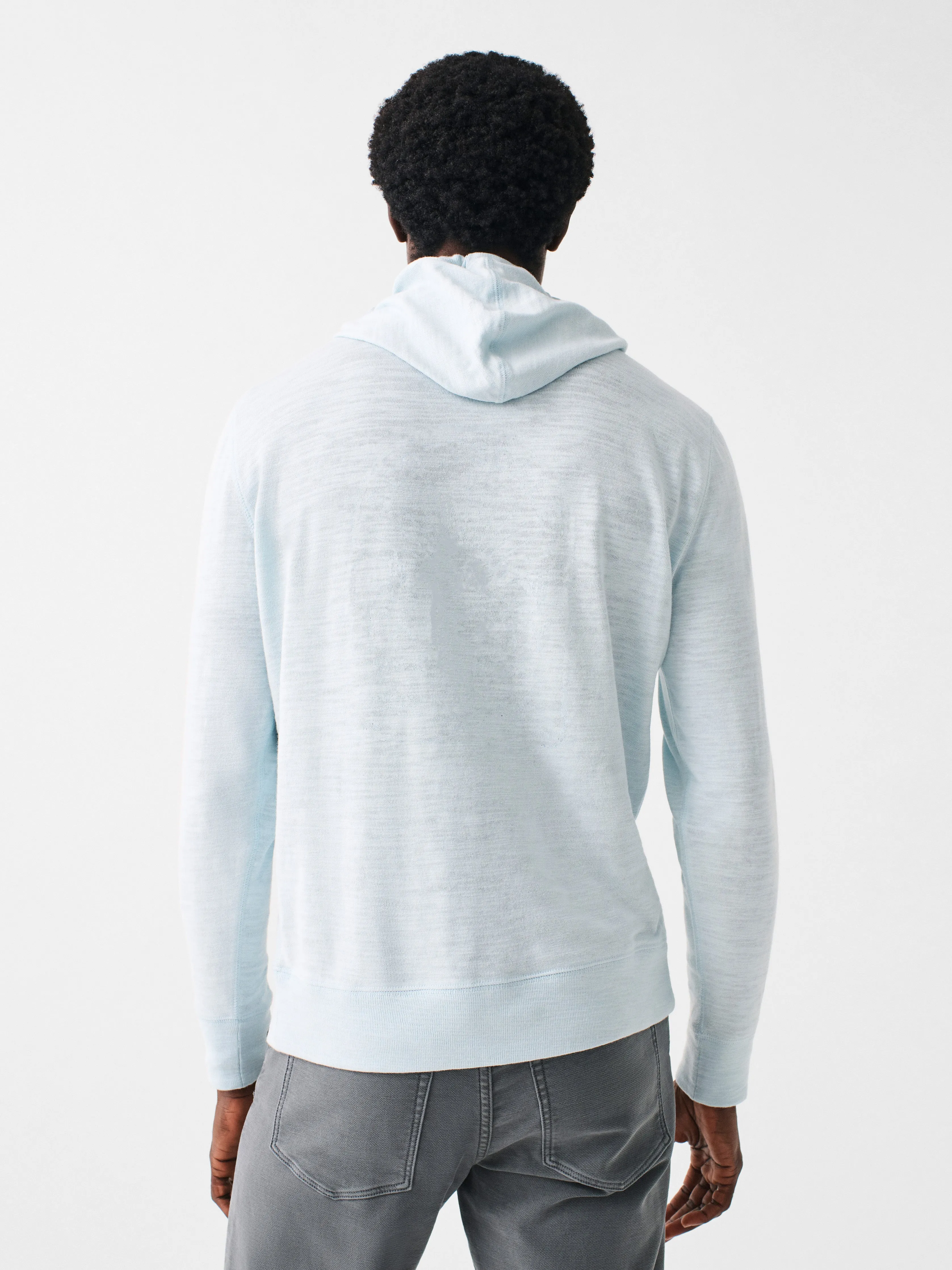 Spring Lake Heritage Slub Cotton Hoodie - Sky sold by Faherty product image thumbnail 2