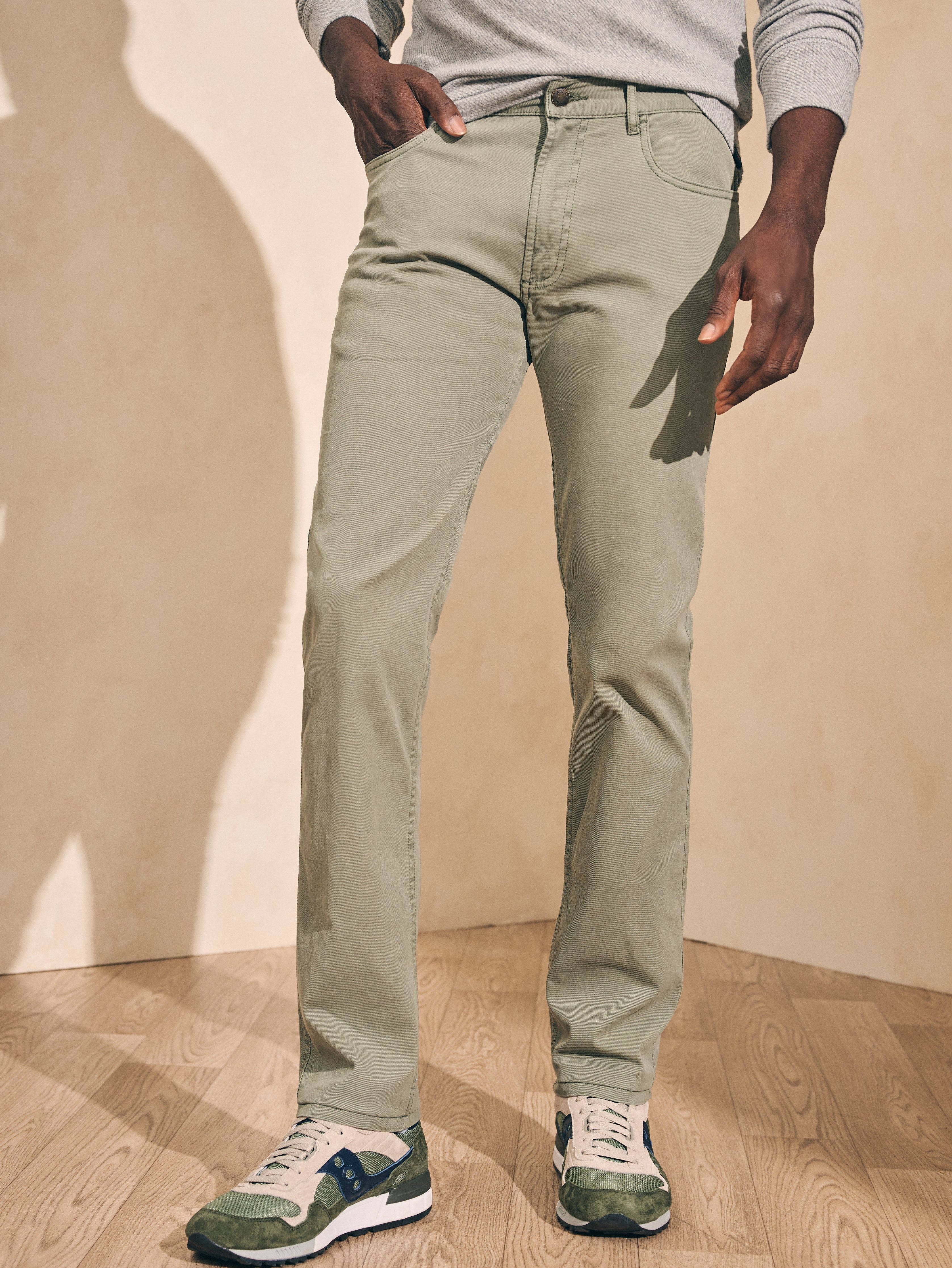 Comfort Twill 5-Pocket Pant 2.0 - Surplus Green sold by Faherty