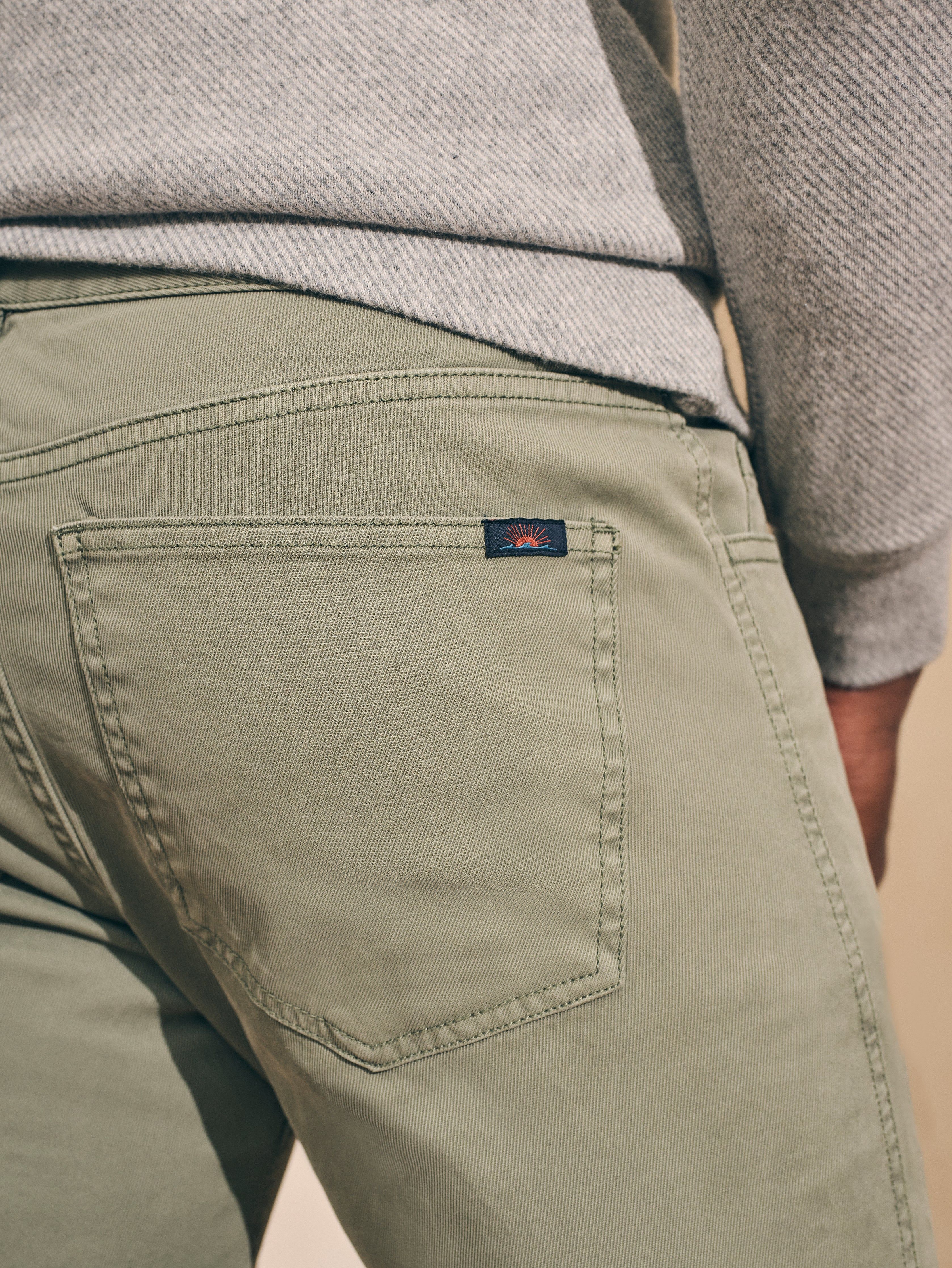 Comfort Twill 5-Pocket Pant 2.0 - Surplus Green sold by Faherty product image thumbnail 4