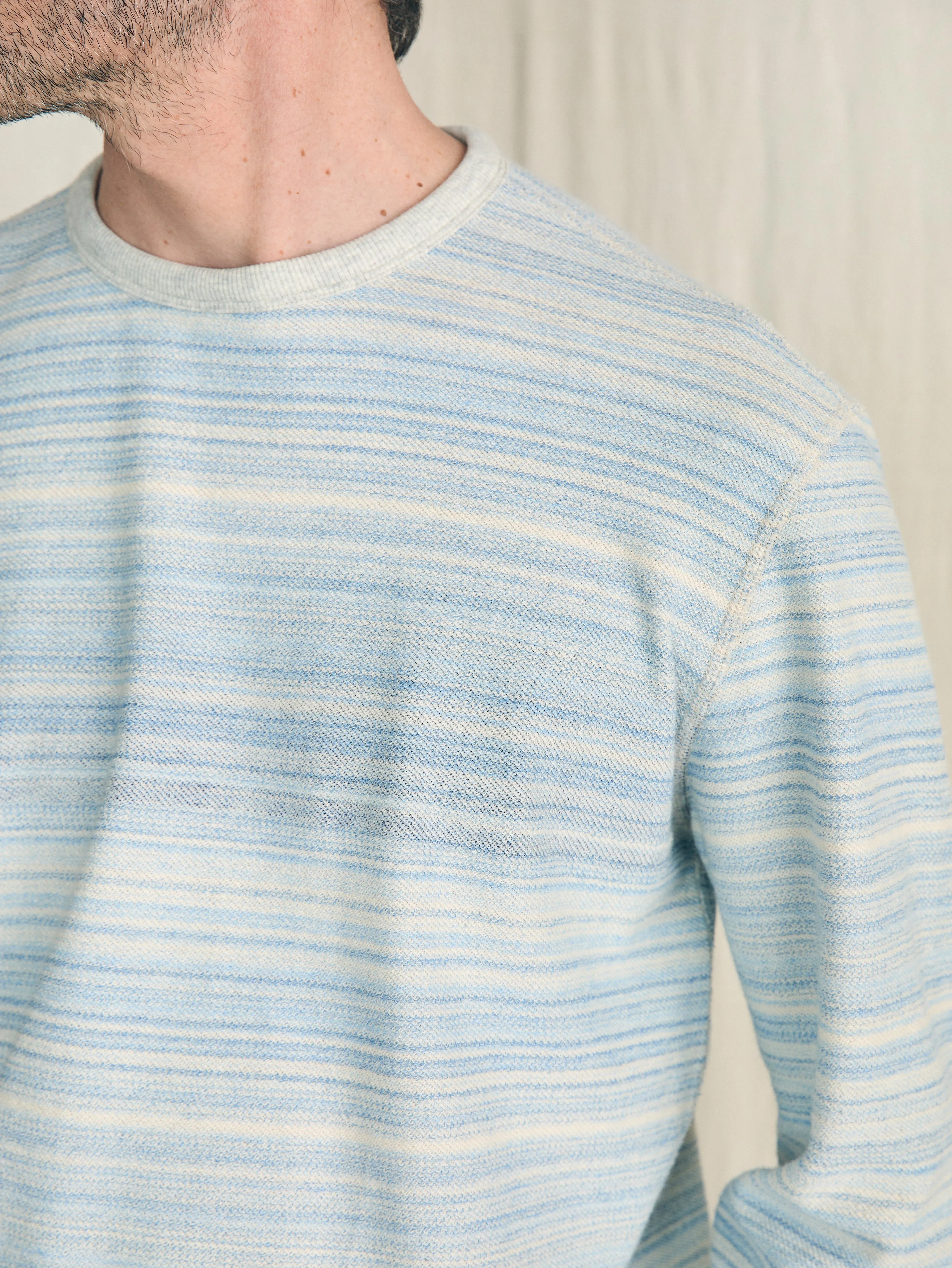 Reversible French Terry Crew - Tidal Waves sold by Faherty product image thumbnail 3