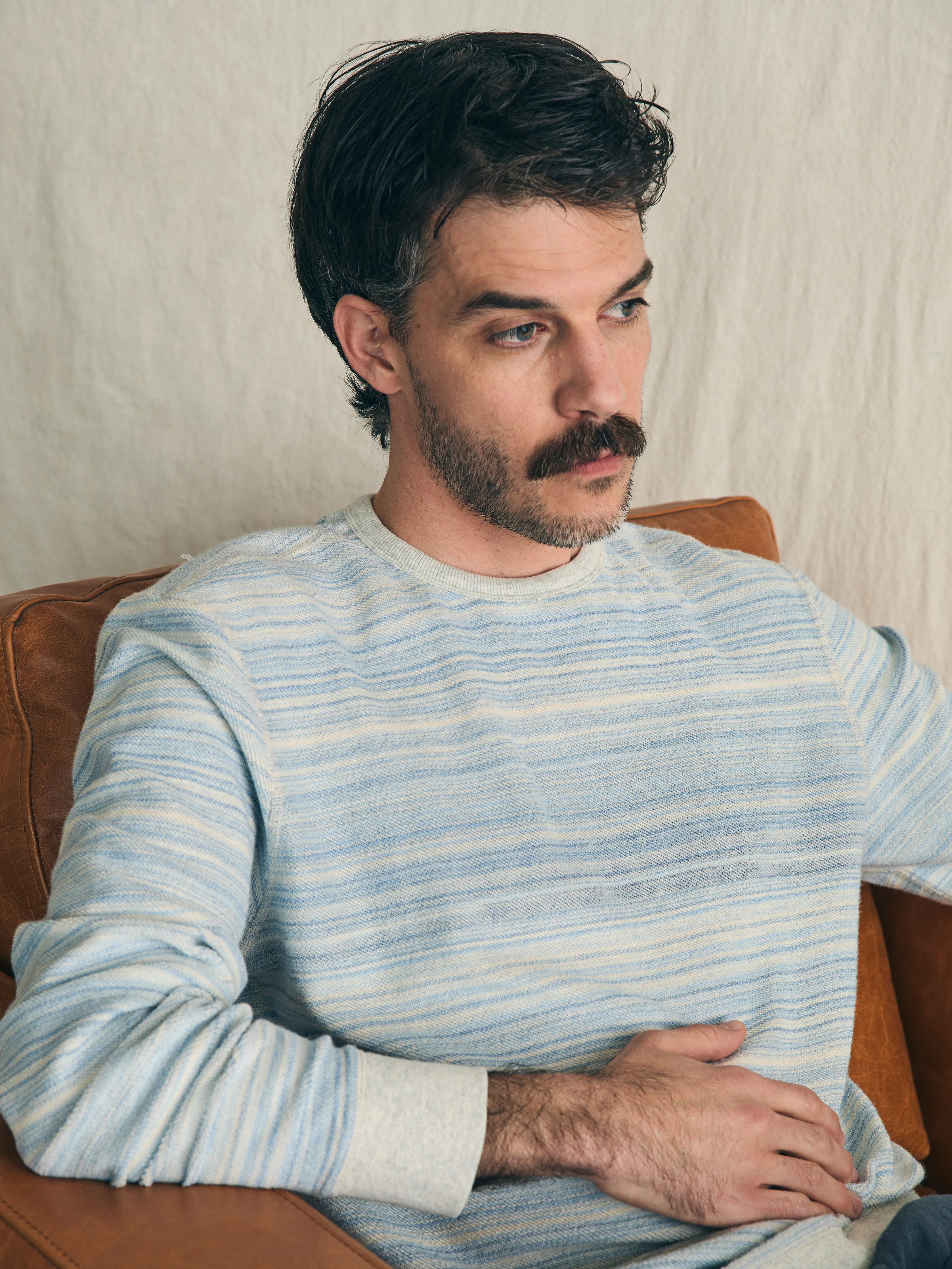 Reversible French Terry Crew - Tidal Waves sold by Faherty product image thumbnail 4