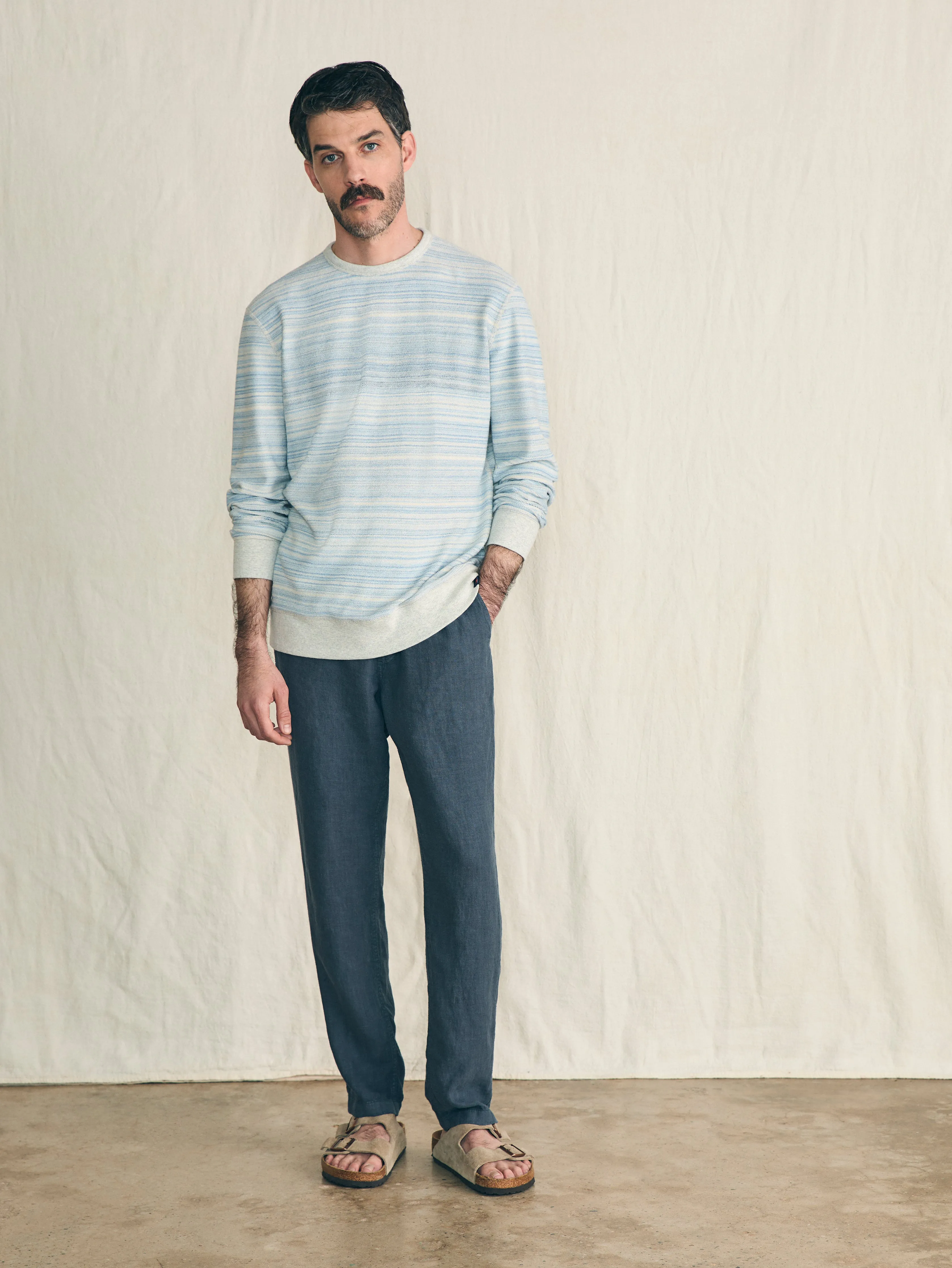 Reversible French Terry Crew - Tidal Waves sold by Faherty product image thumbnail 5