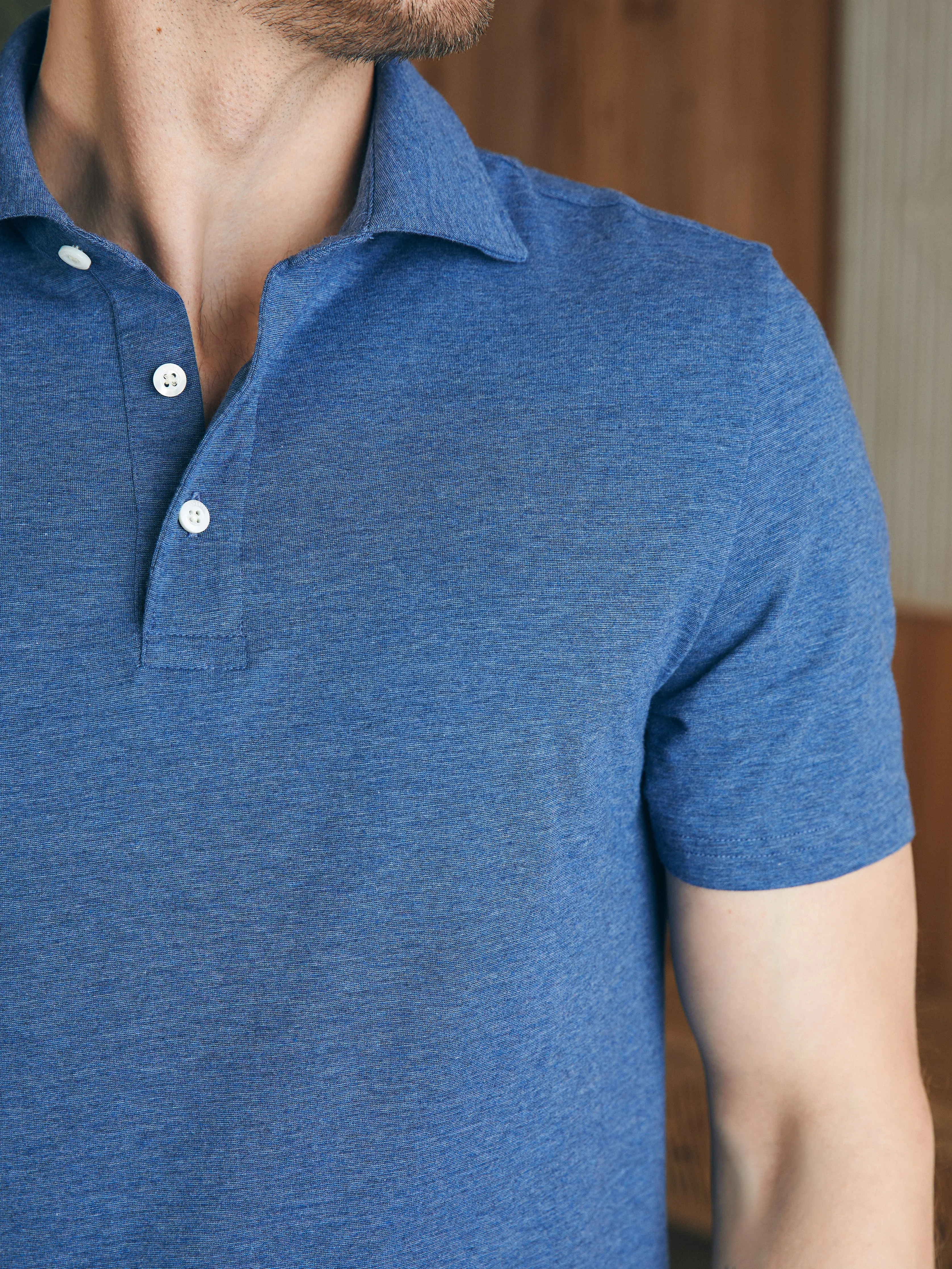 Short-Sleeve Movement™ Polo Shirt - Sea Navy Heather sold by Faherty product image thumbnail 3