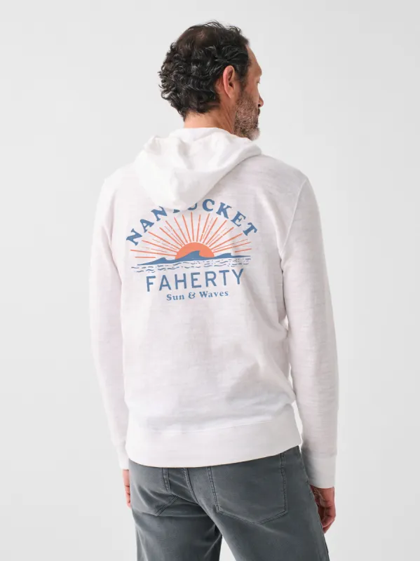 Nantucket Heritage Slub Cotton Hoodie - White sold by Faherty