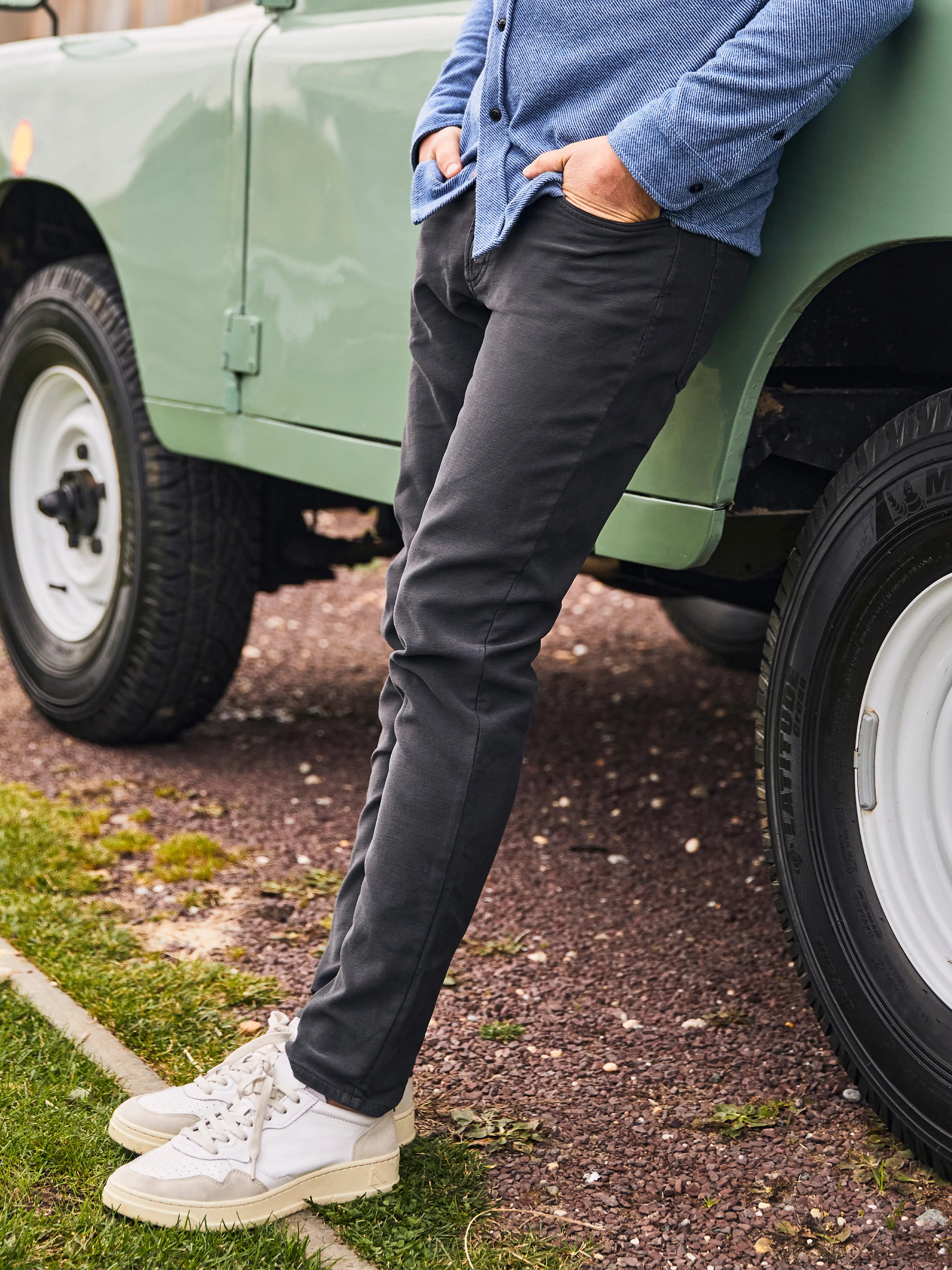 *Stores* Stretch Terry 5-Pocket Pant - Onyx Black sold by Faherty