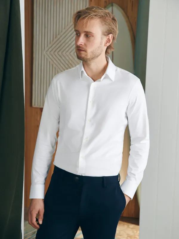 Reserve Knit Shirt - White sold by Faherty