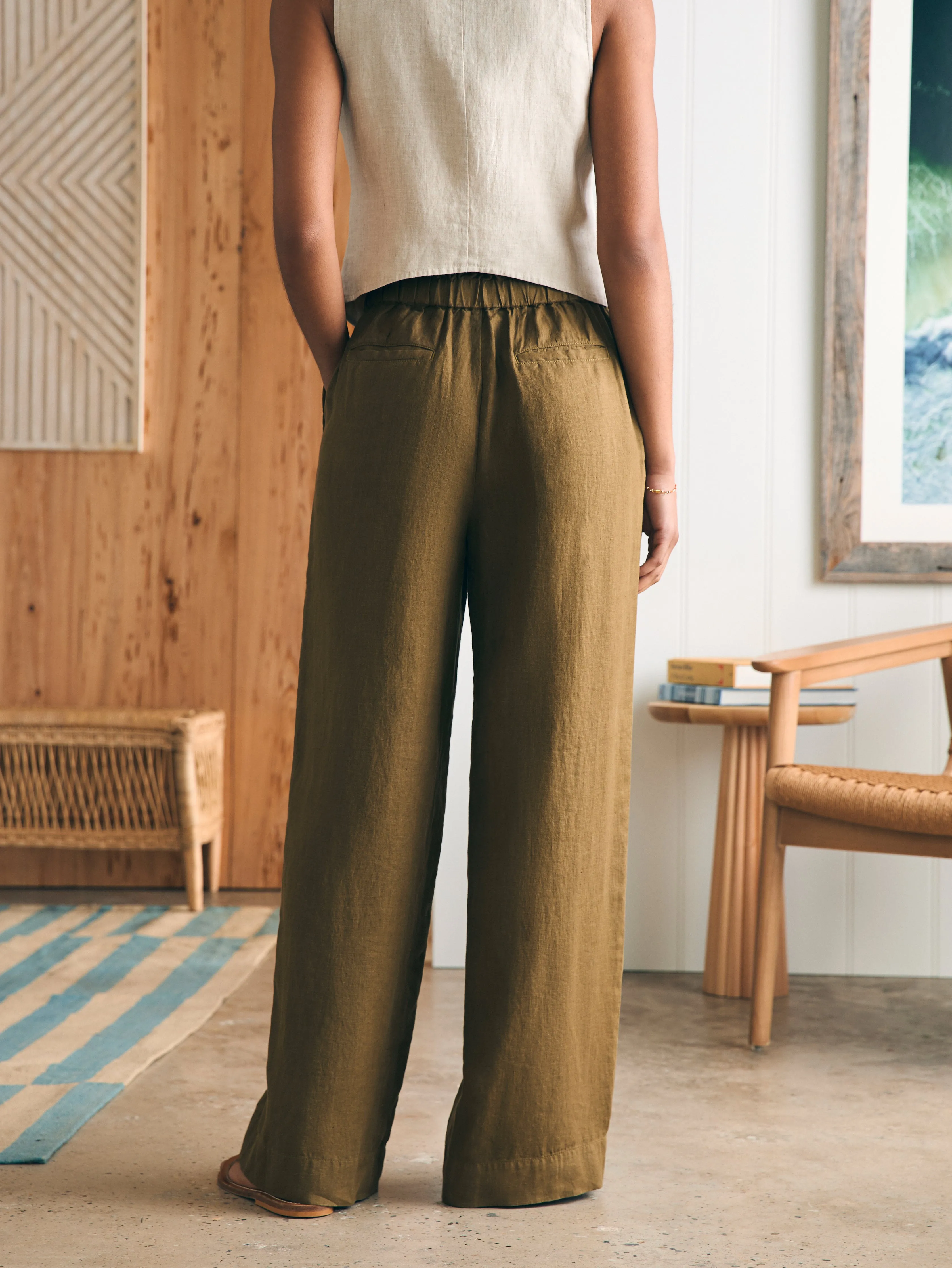 Monterey Linen Pant - Military Olive sold by Faherty product image thumbnail 5