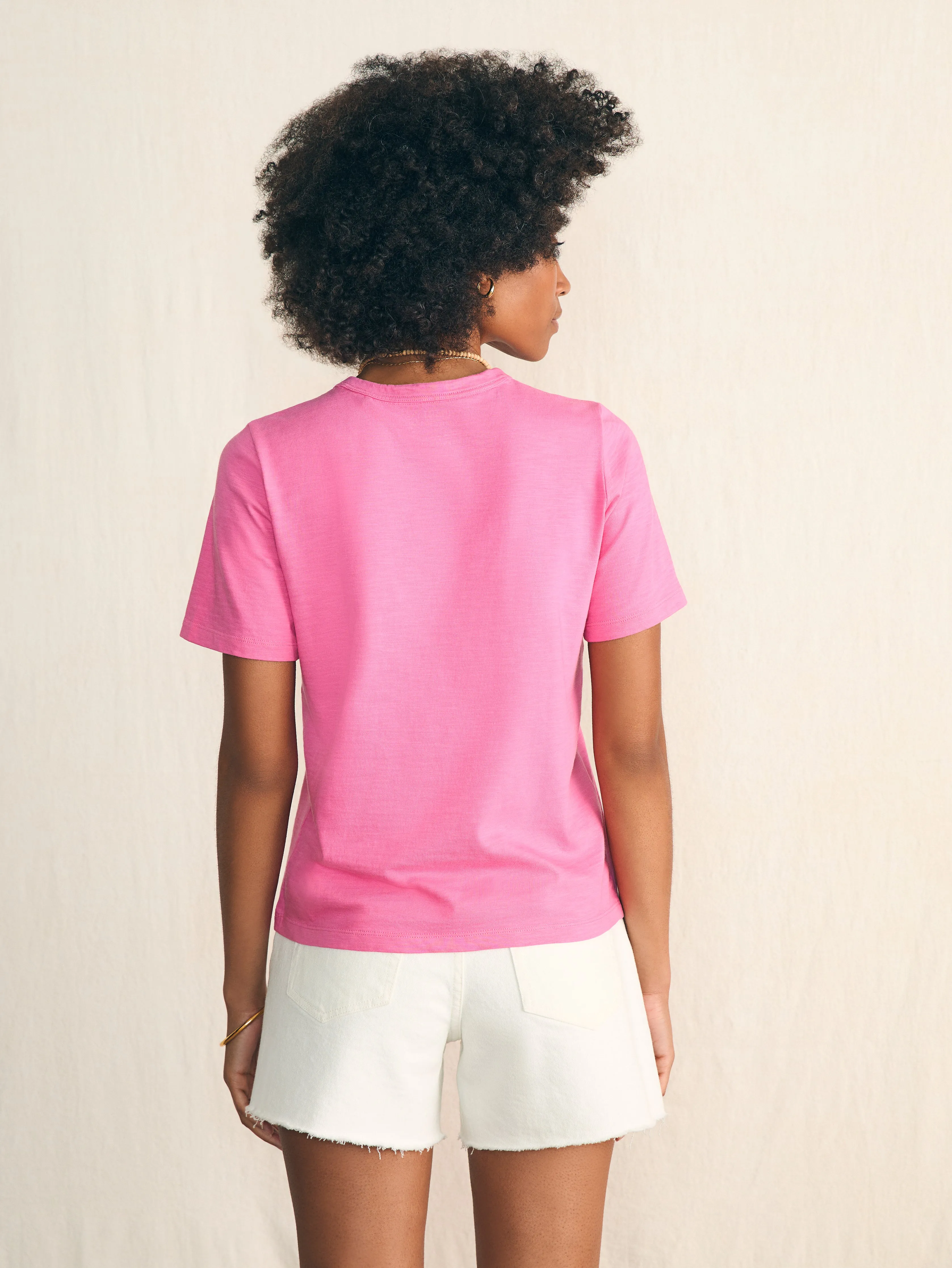 Sunwashed Crew Tee - Cone Flower sold by Faherty product image thumbnail 5