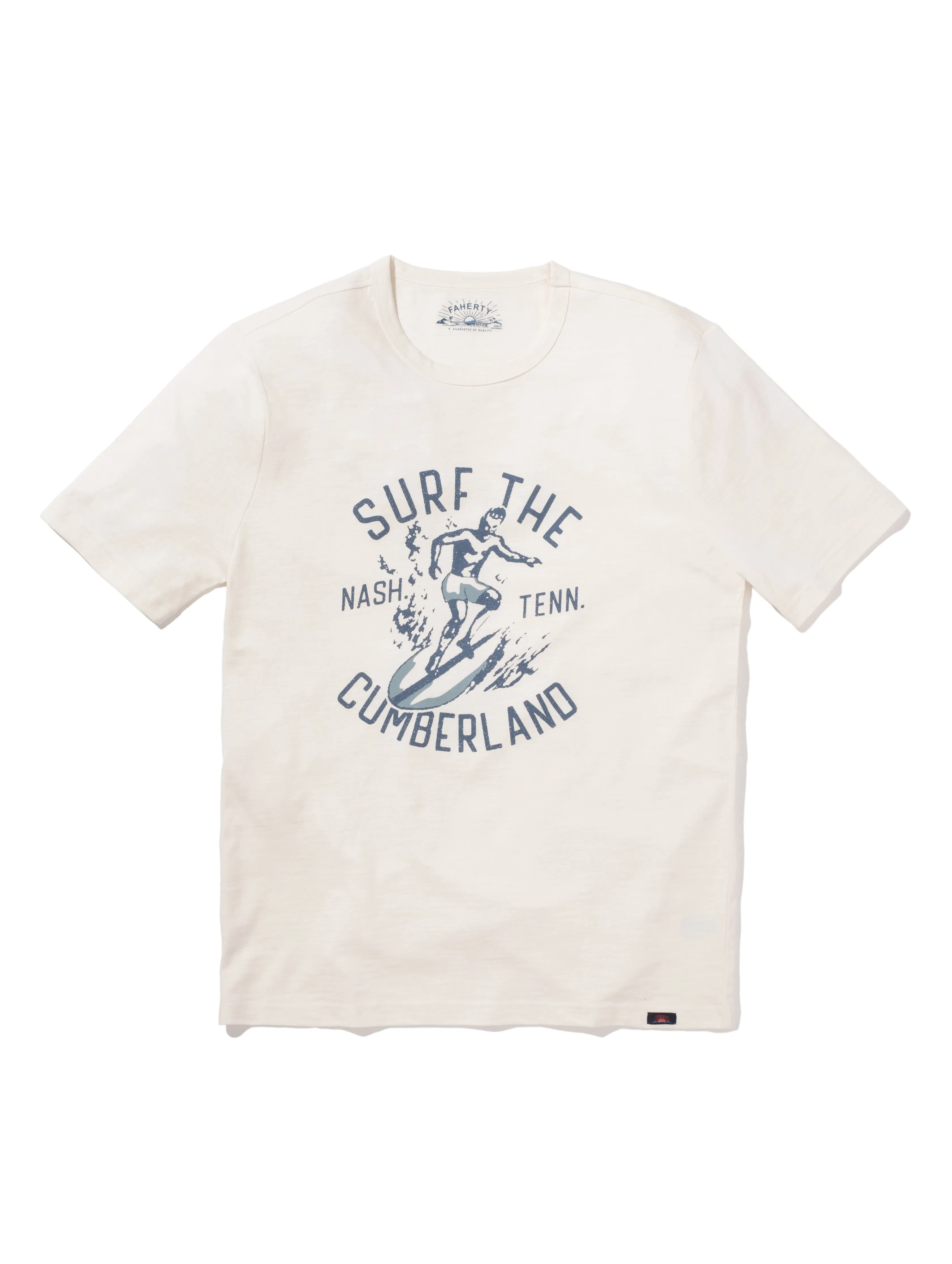 Nashville Short-Sleeve Crew T-Shirt - White sold by Faherty