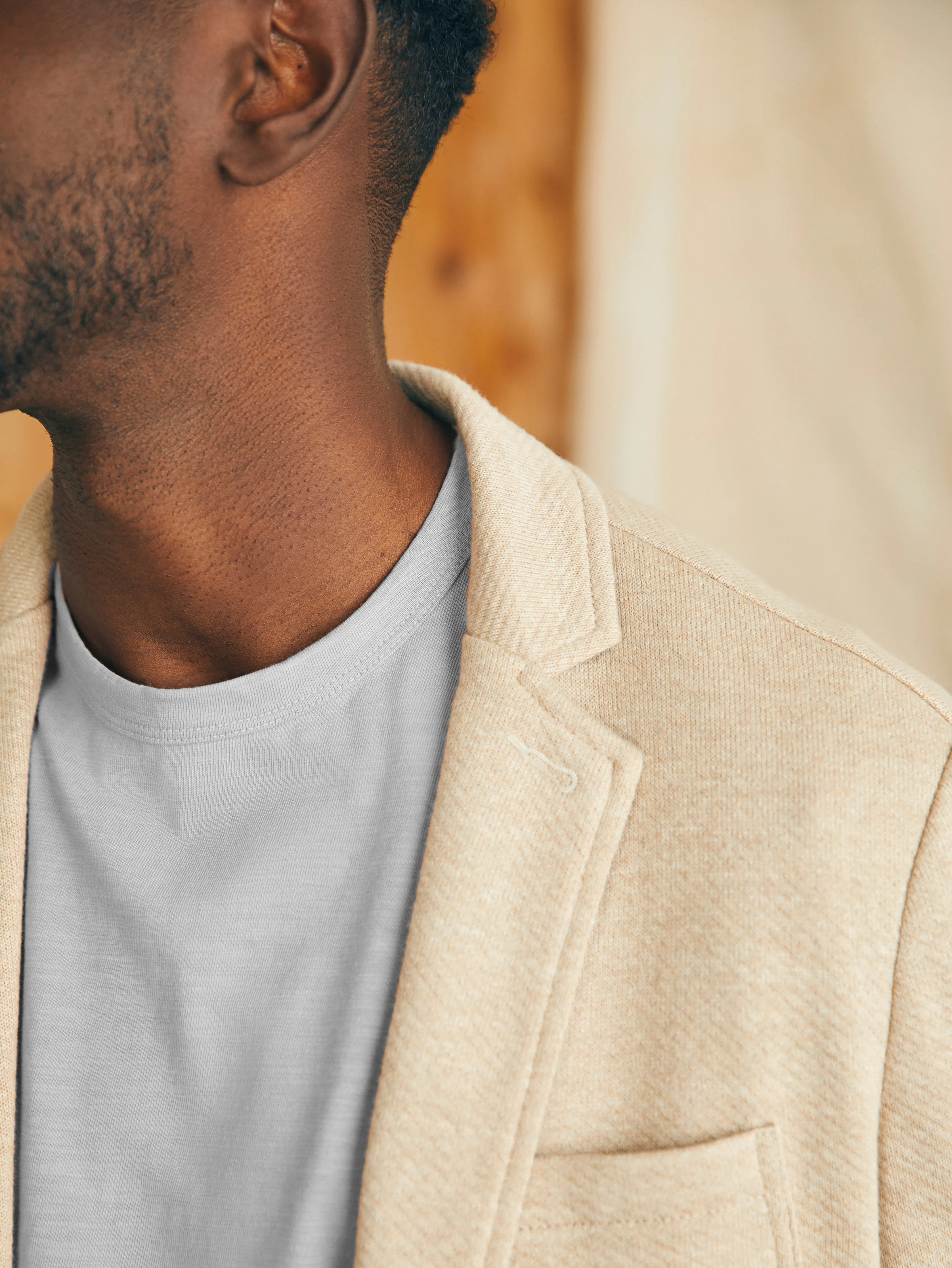 Inlet Knit Blazer (Short) - Khaki Fields Melange sold by Faherty product image thumbnail 5