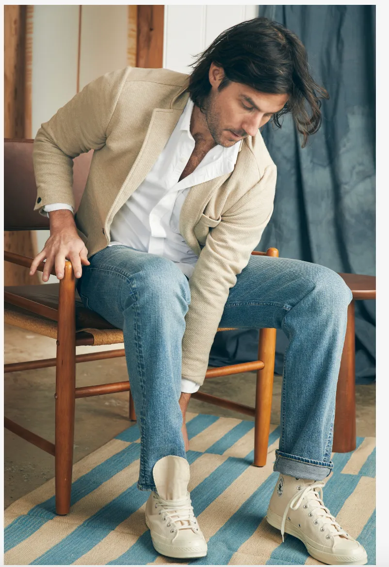 Inlet Knit Blazer (Short) - Khaki Fields Melange sold by Faherty