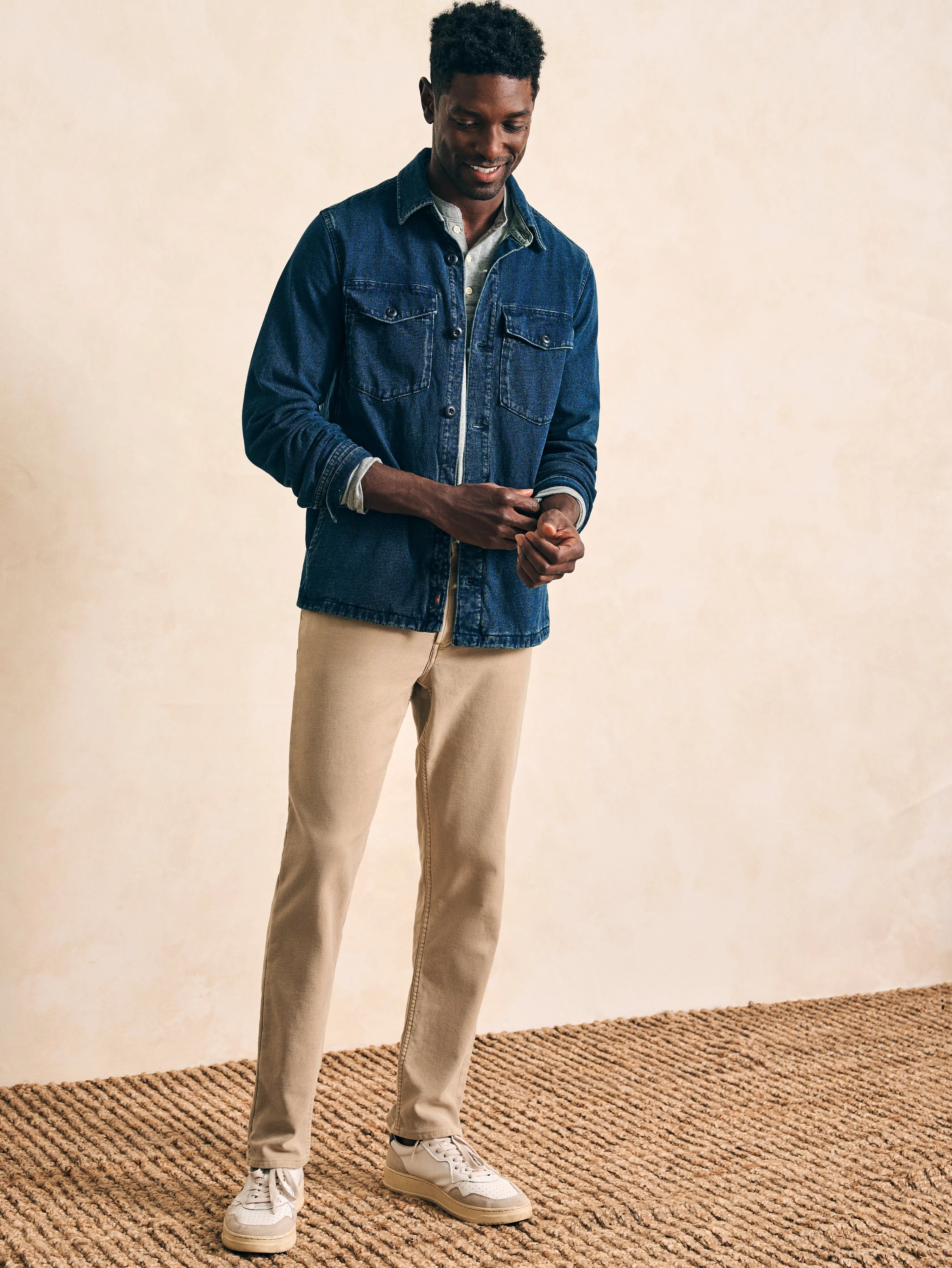 Jersey Shirt Jacket - Indigo sold by Faherty product image thumbnail 3