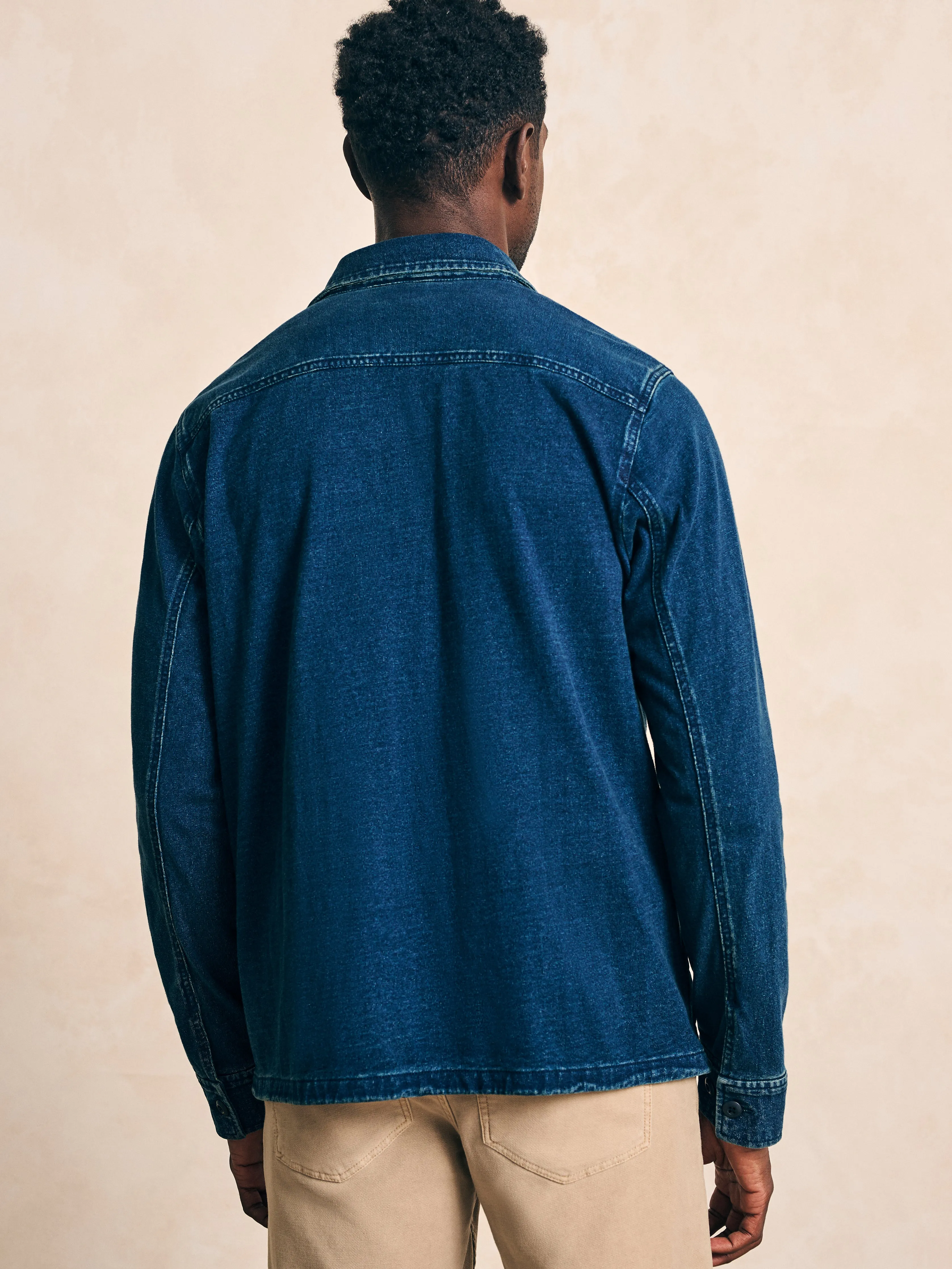 Jersey Shirt Jacket - Indigo sold by Faherty product image thumbnail 5