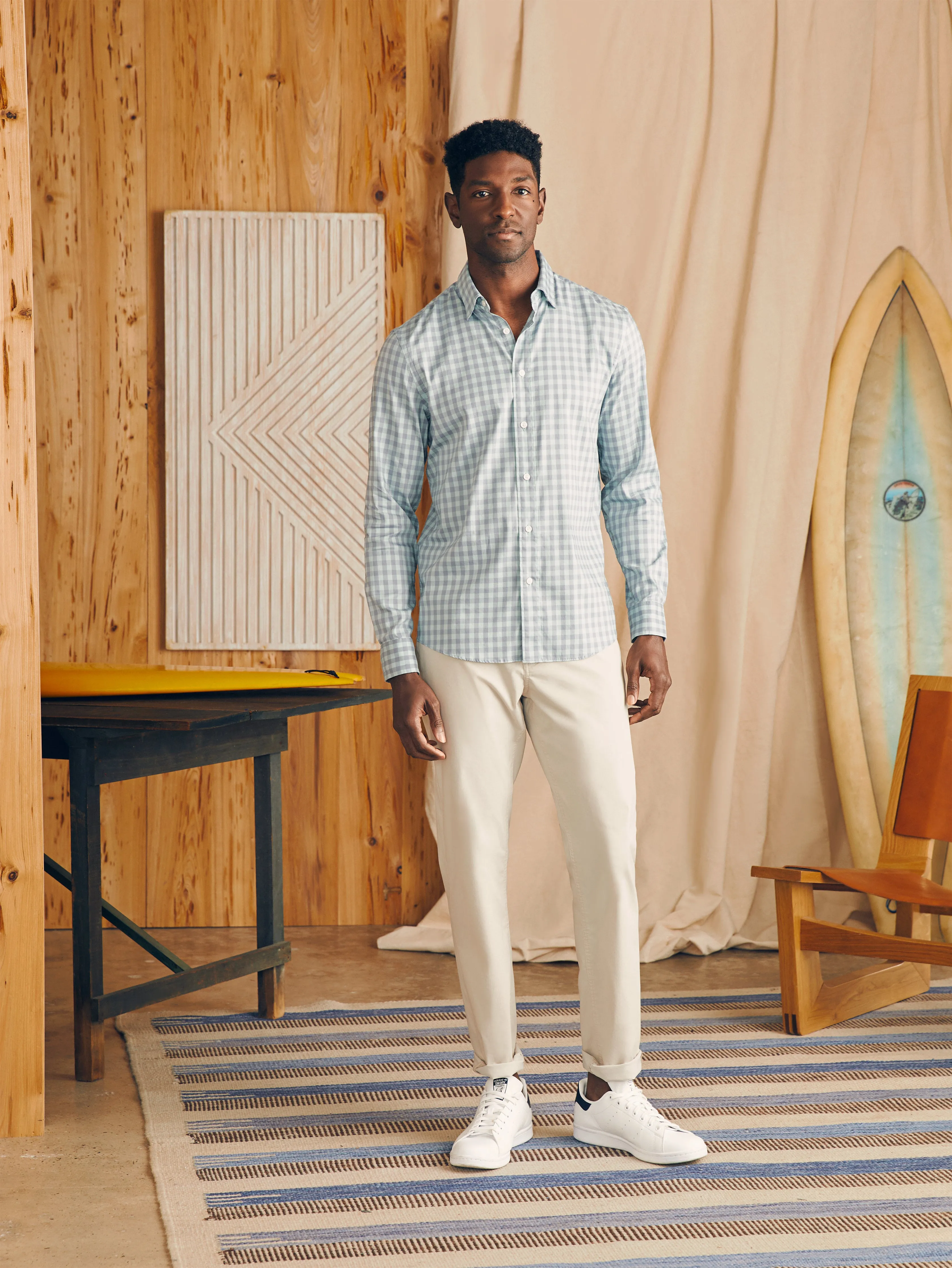 Movement™ Shirt - Teal Coast Gingham sold by Faherty product image thumbnail 4
