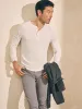 Long-Sleeve Newport Cloud Henley - Ivory Heather sold by Faherty
