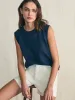Sunwashed Slub Muscle Tank - Navy Blazer sold by Faherty