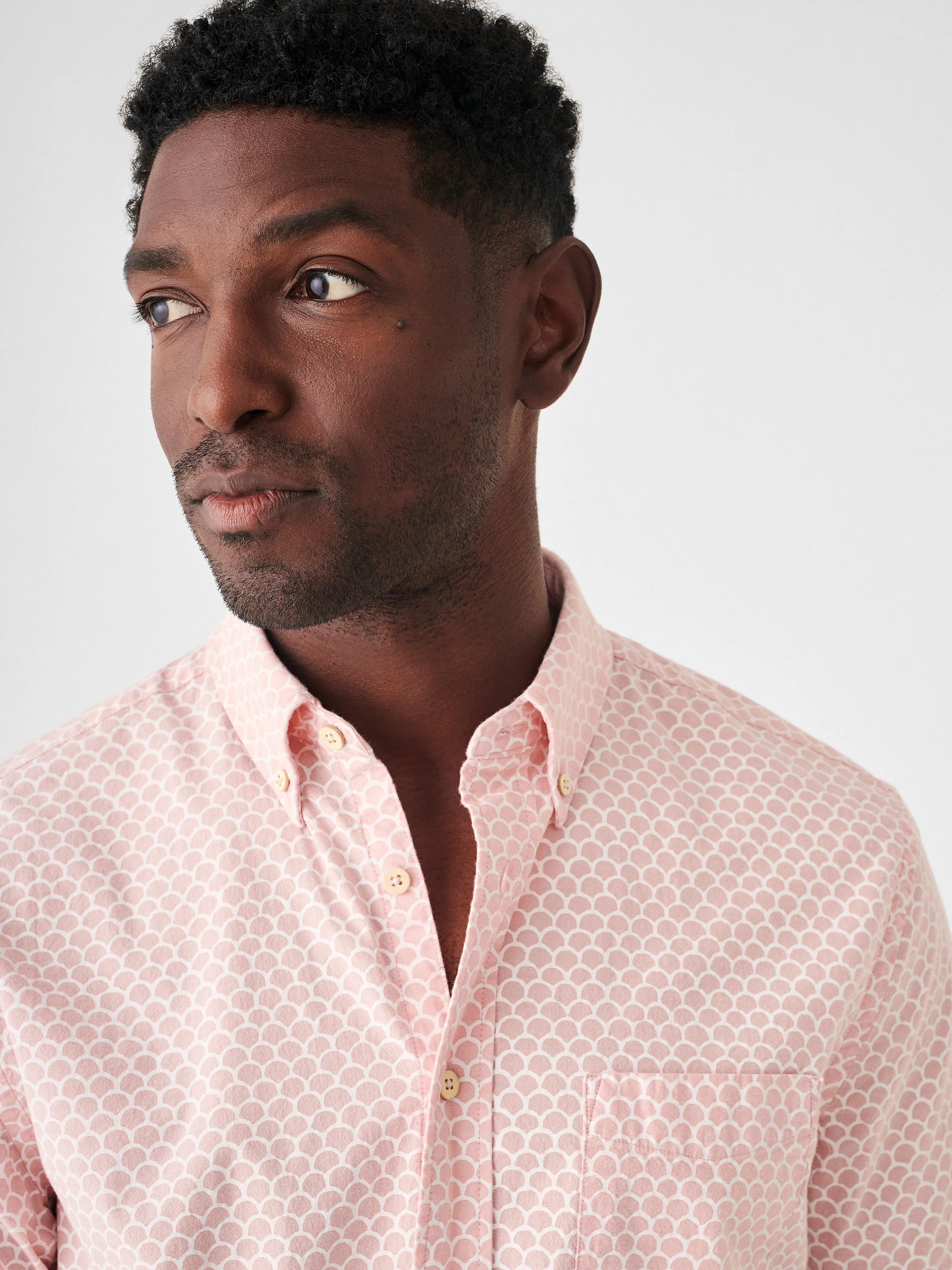 Short-Sleeve Stretch Playa Shirt - Rose Fishscale sold by Faherty product image thumbnail 2