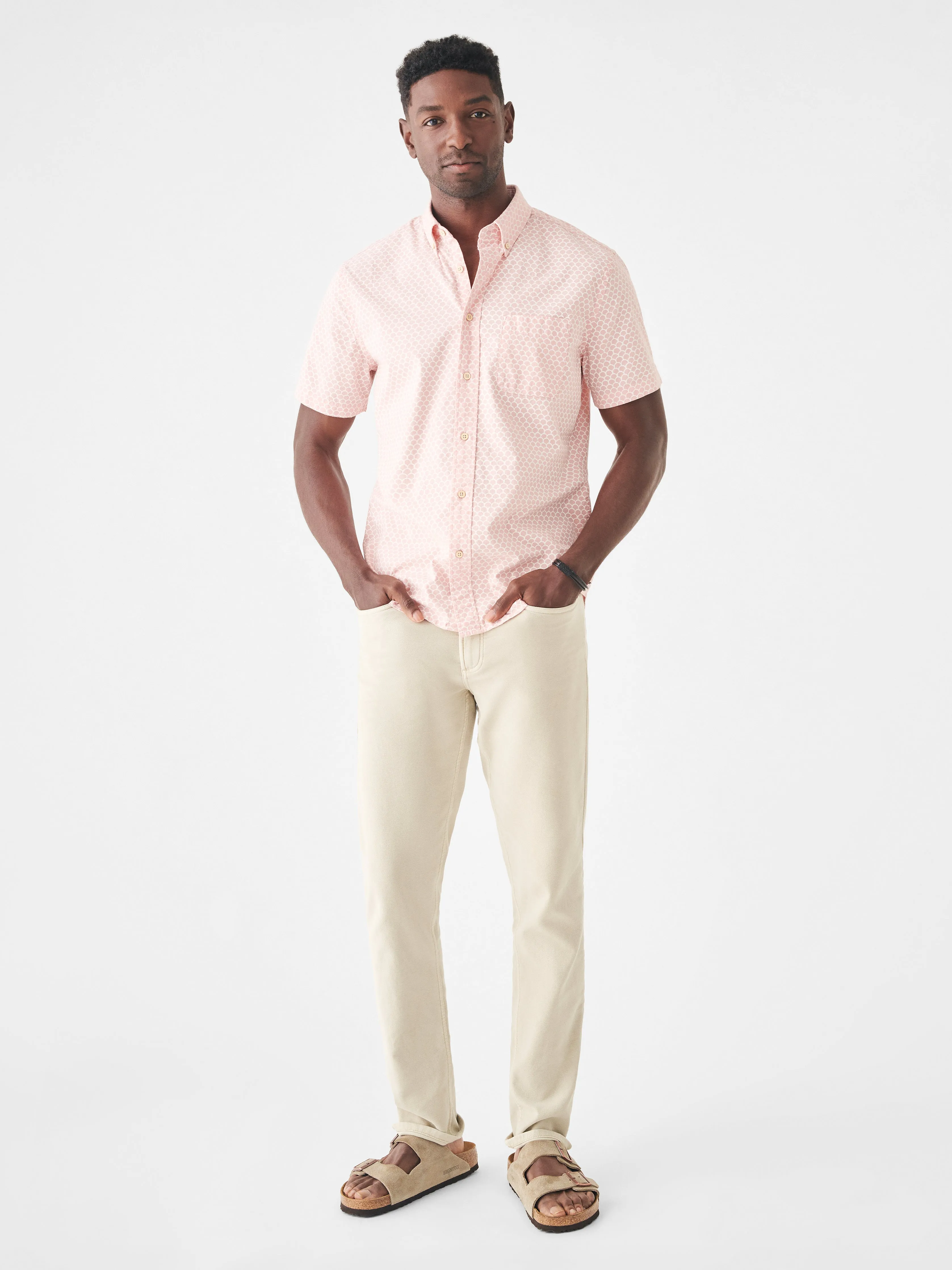Short-Sleeve Stretch Playa Shirt - Rose Fishscale sold by Faherty product image thumbnail 4