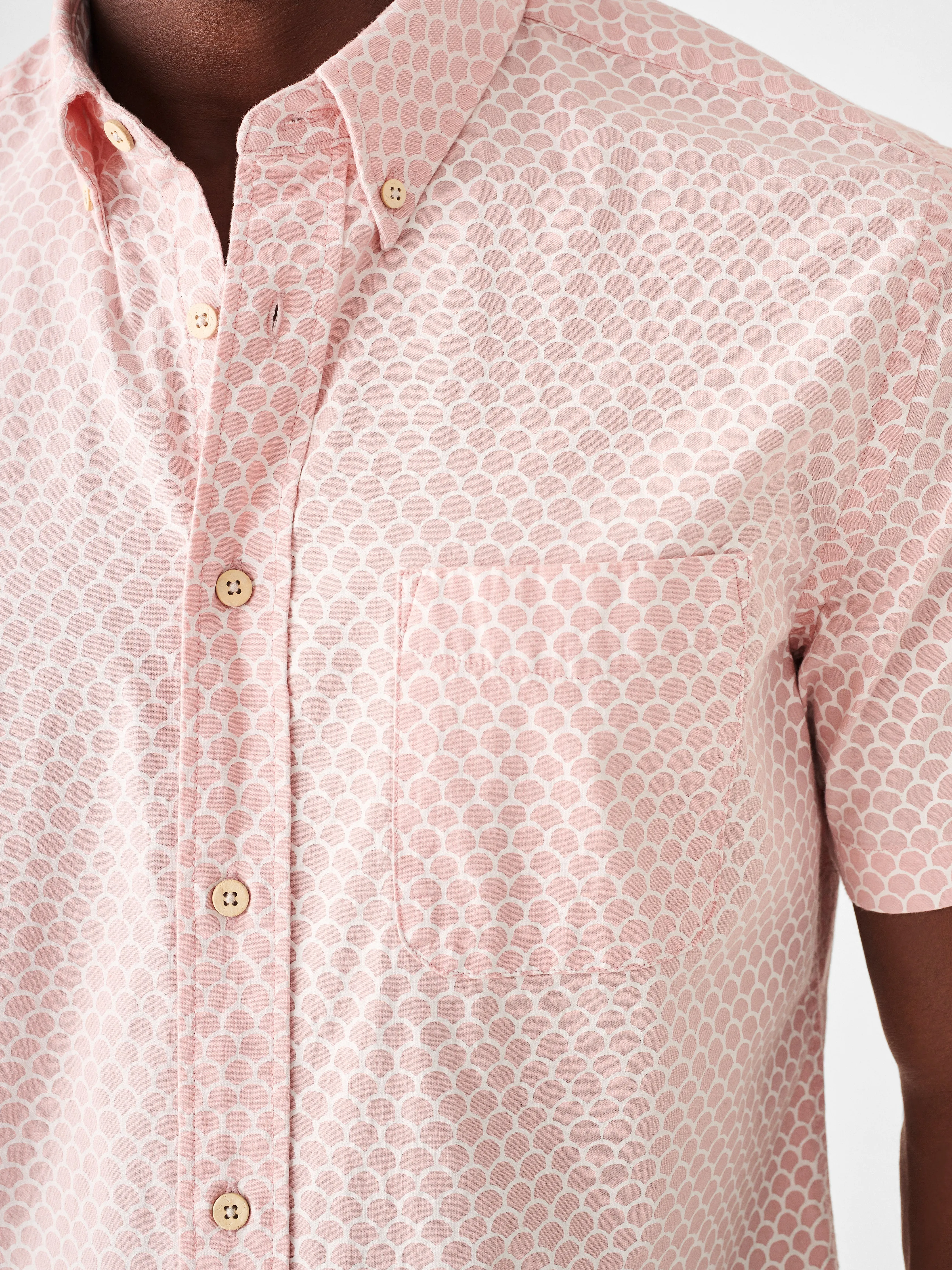 Short-Sleeve Stretch Playa Shirt - Rose Fishscale sold by Faherty product image thumbnail 5