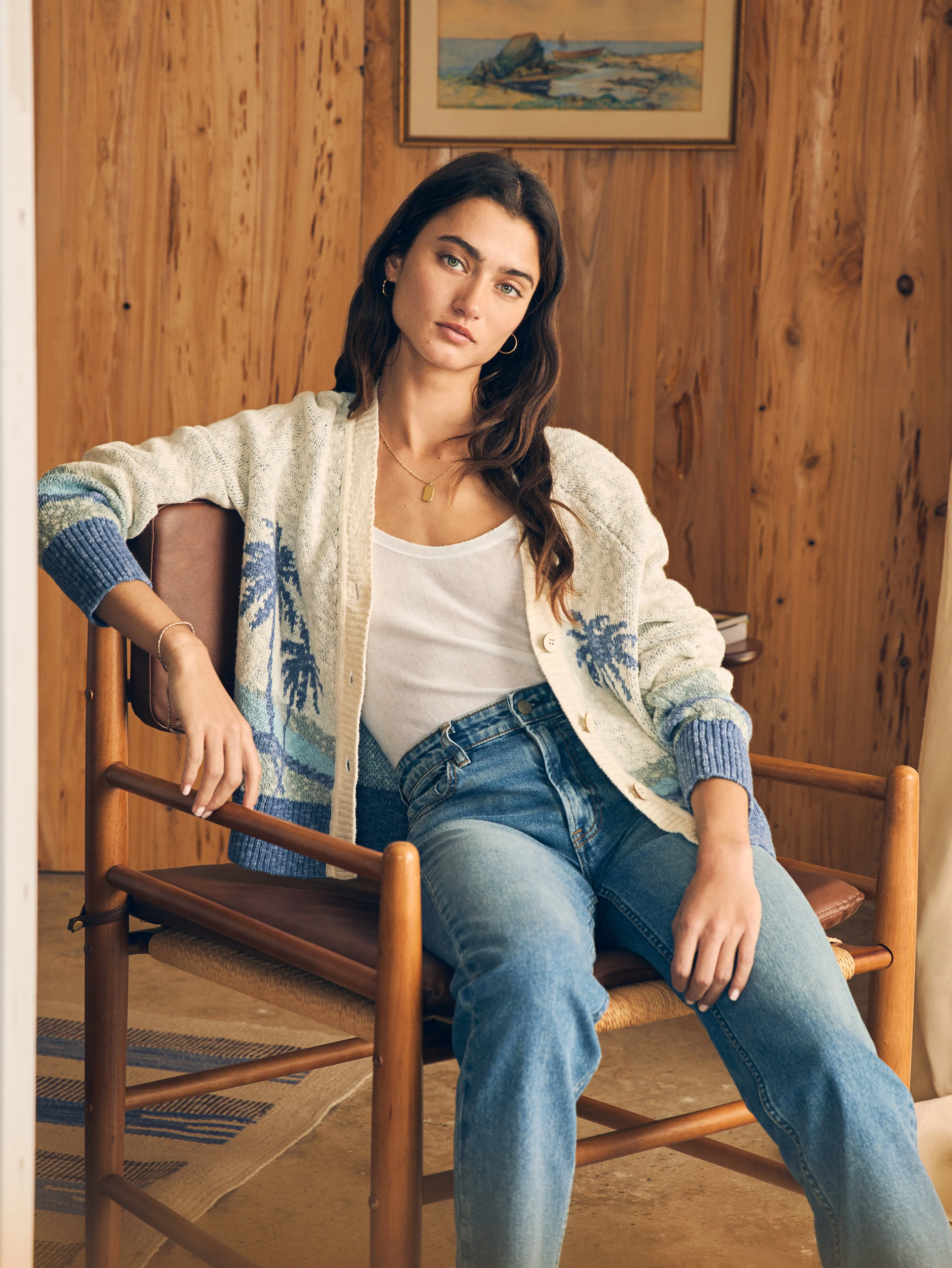 Island Time Cardigan - Coastal Capri sold by Faherty product image thumbnail 3