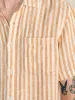 Short-Sleeve Palma Linen Shirt - Gold Ivory Stripe sold by Faherty