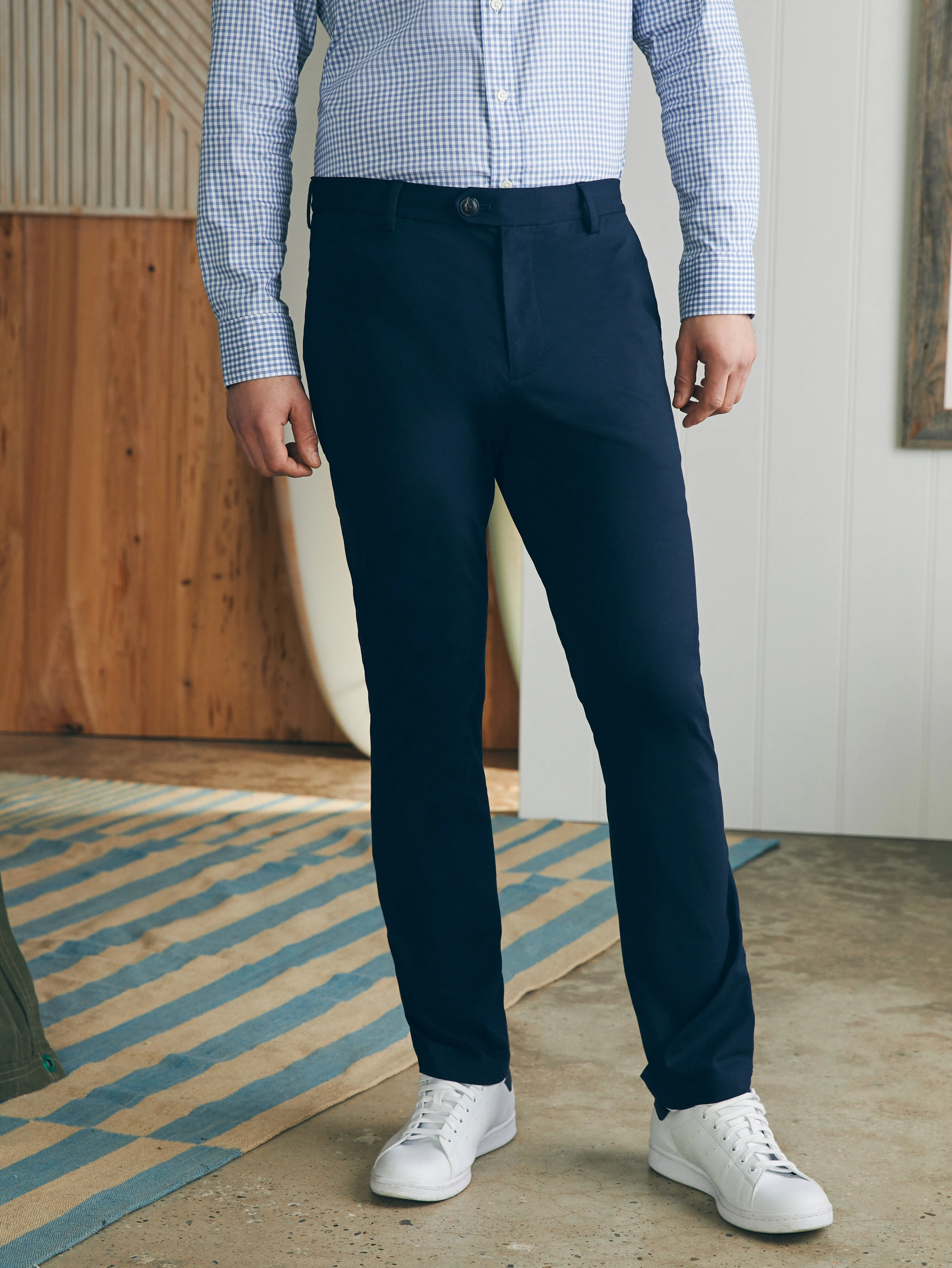 Movement™ Knit Pant (34" Inseam) - Lupine Navy sold by Faherty