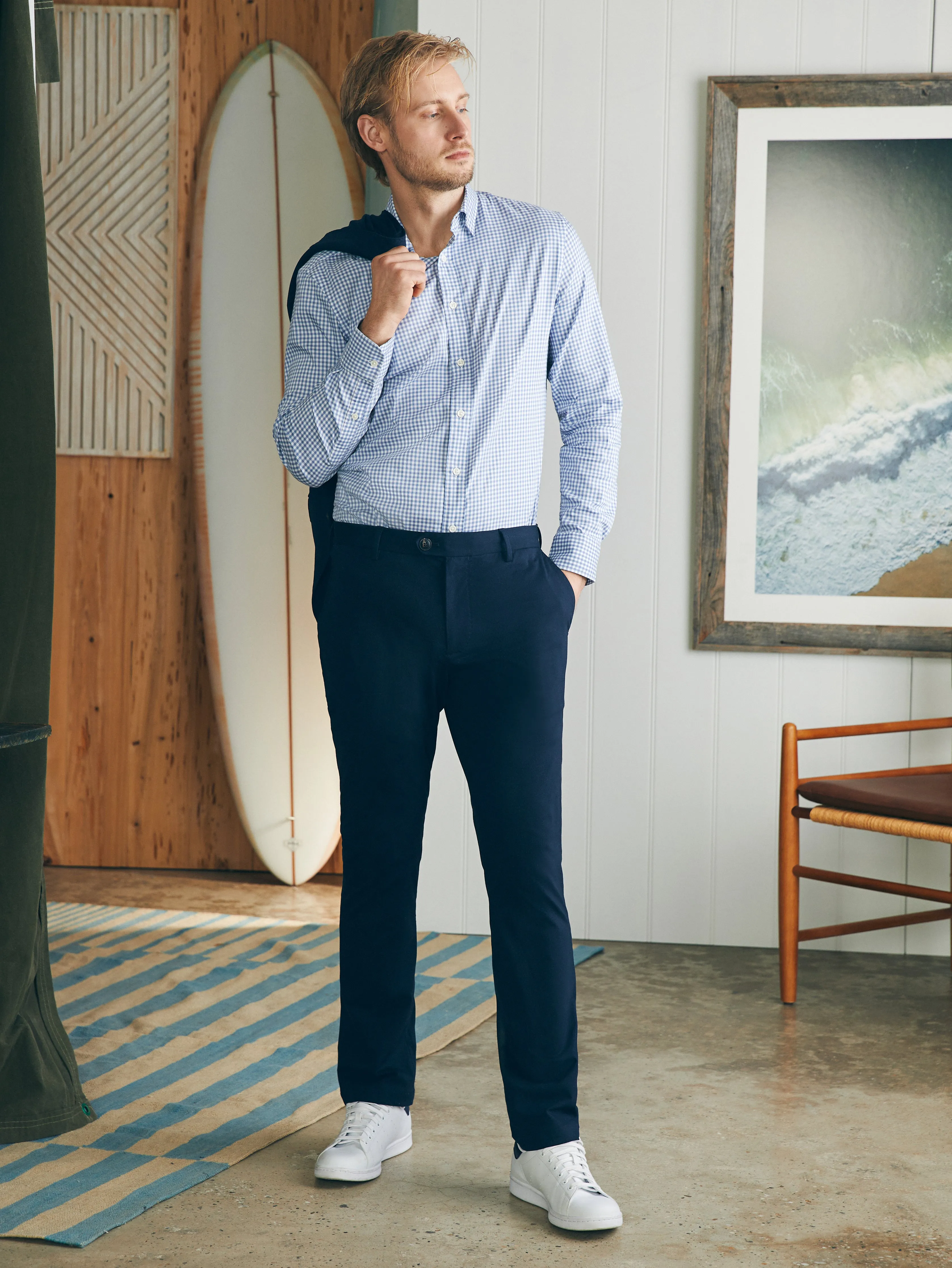 Movement™ Knit Pant (34" Inseam) - Lupine Navy sold by Faherty product image thumbnail 3