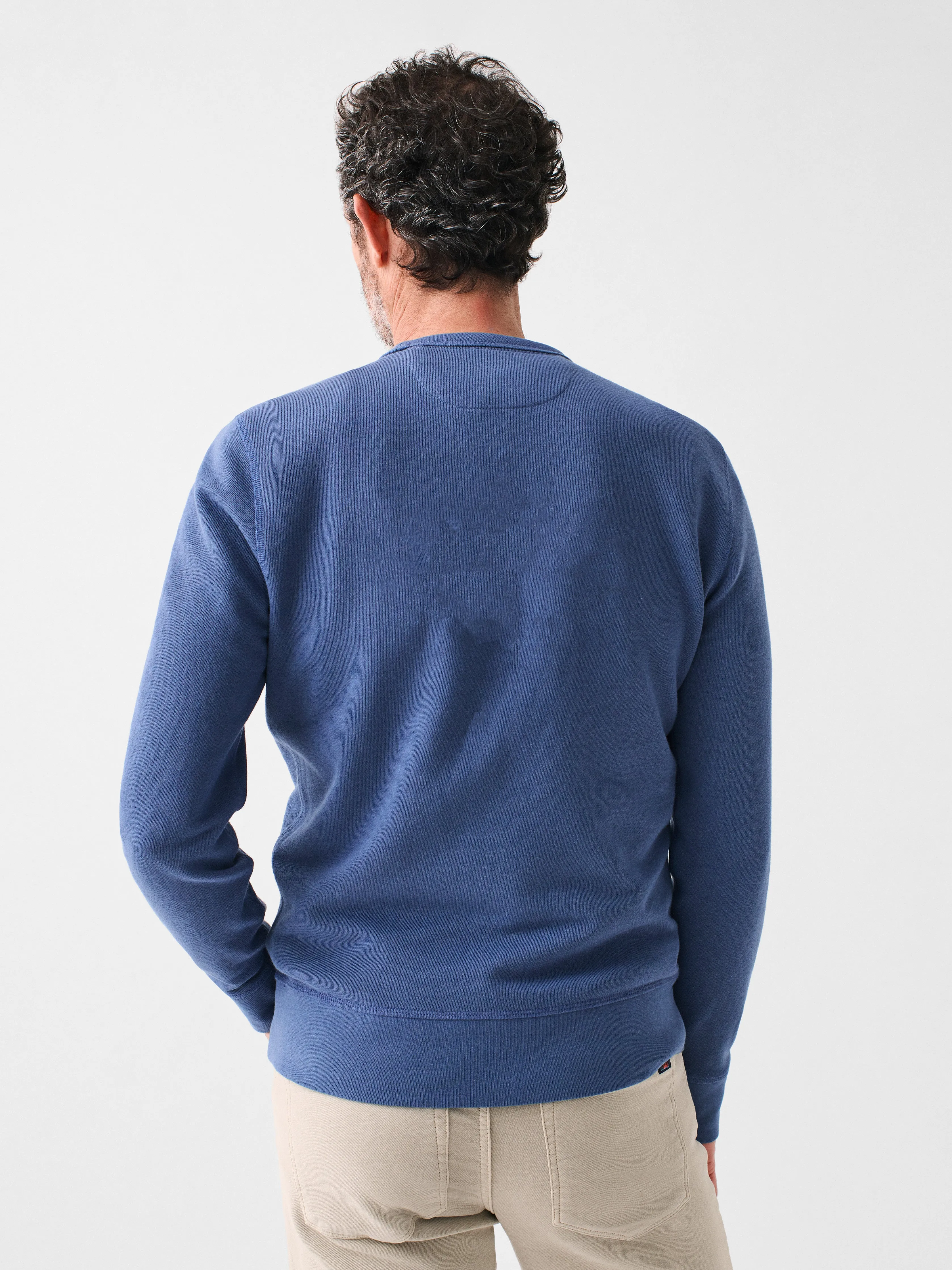 Nashville Long-Sleeve Terry Crewneck - Faded Navy sold by Faherty product image thumbnail 2