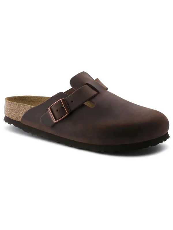 Men's Birkenstock Boston Clog Soft Footbed - Oiled Leather Habana sold by Faherty
