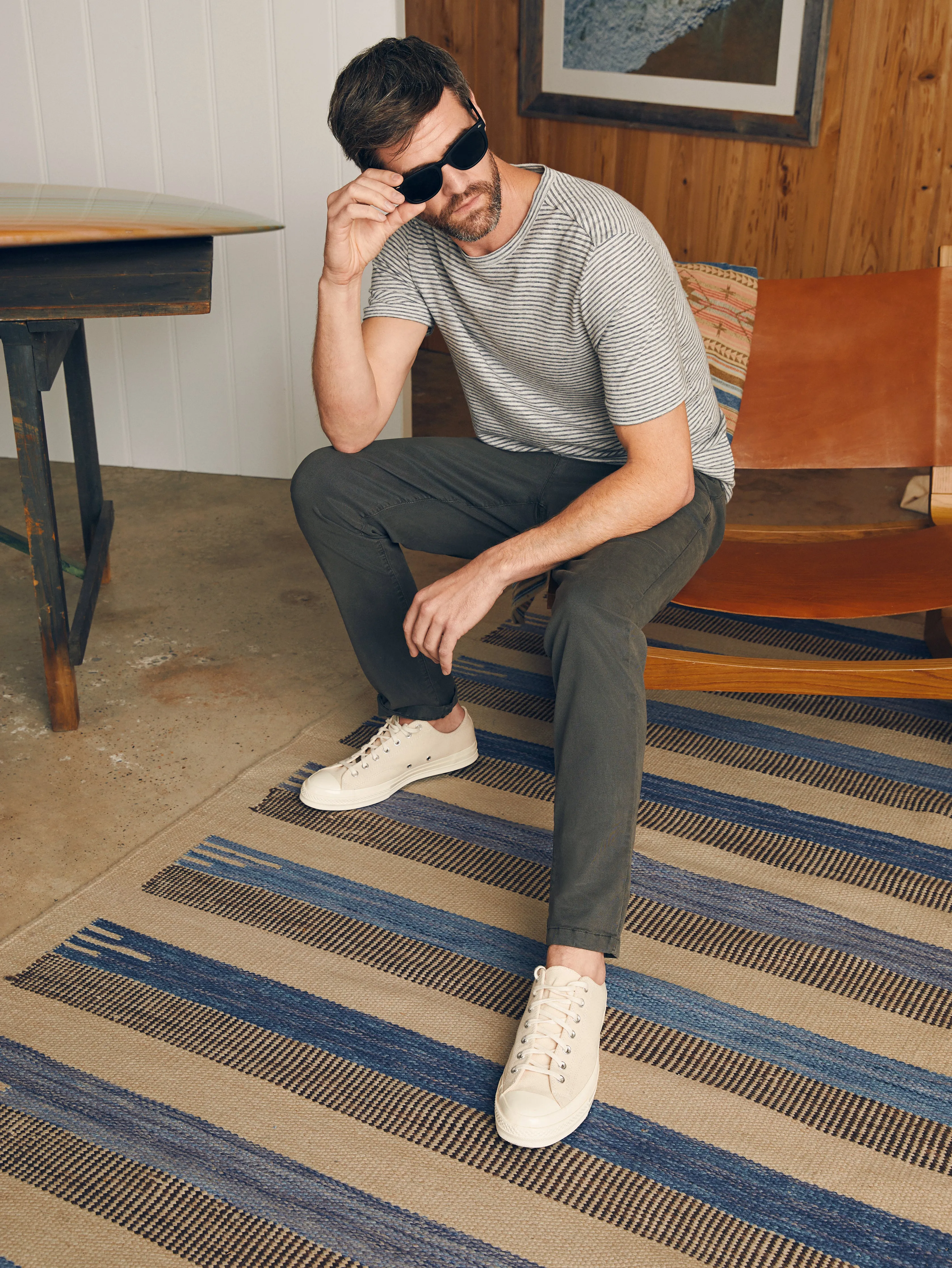 Coastline Stretch Chino (32" Inseam) - Faded Black sold by Faherty product image thumbnail 4